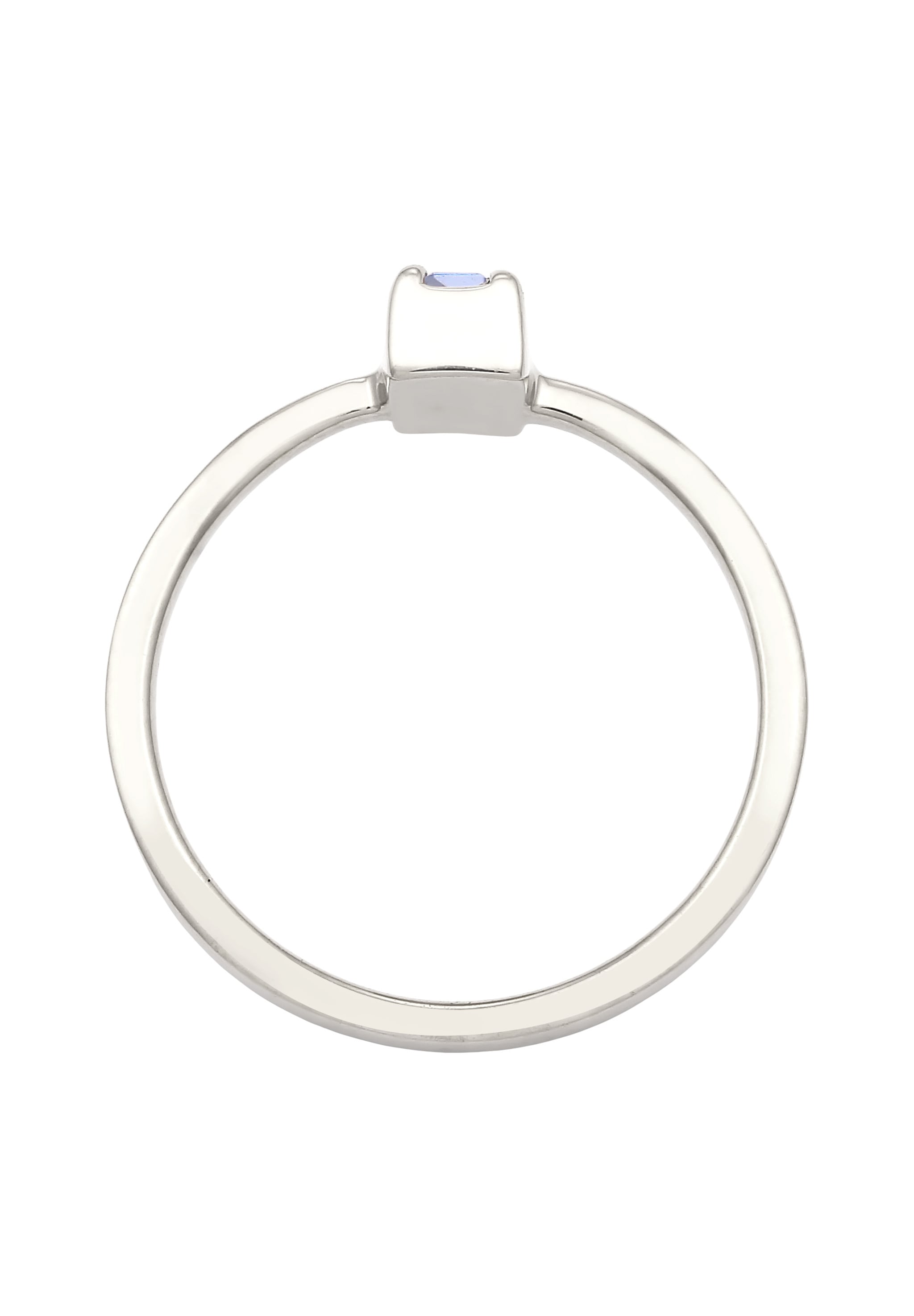 Elli Silberring »Ring Blau Baguette 925 Sterling Silber, mit Kristallen von Swarovski®«