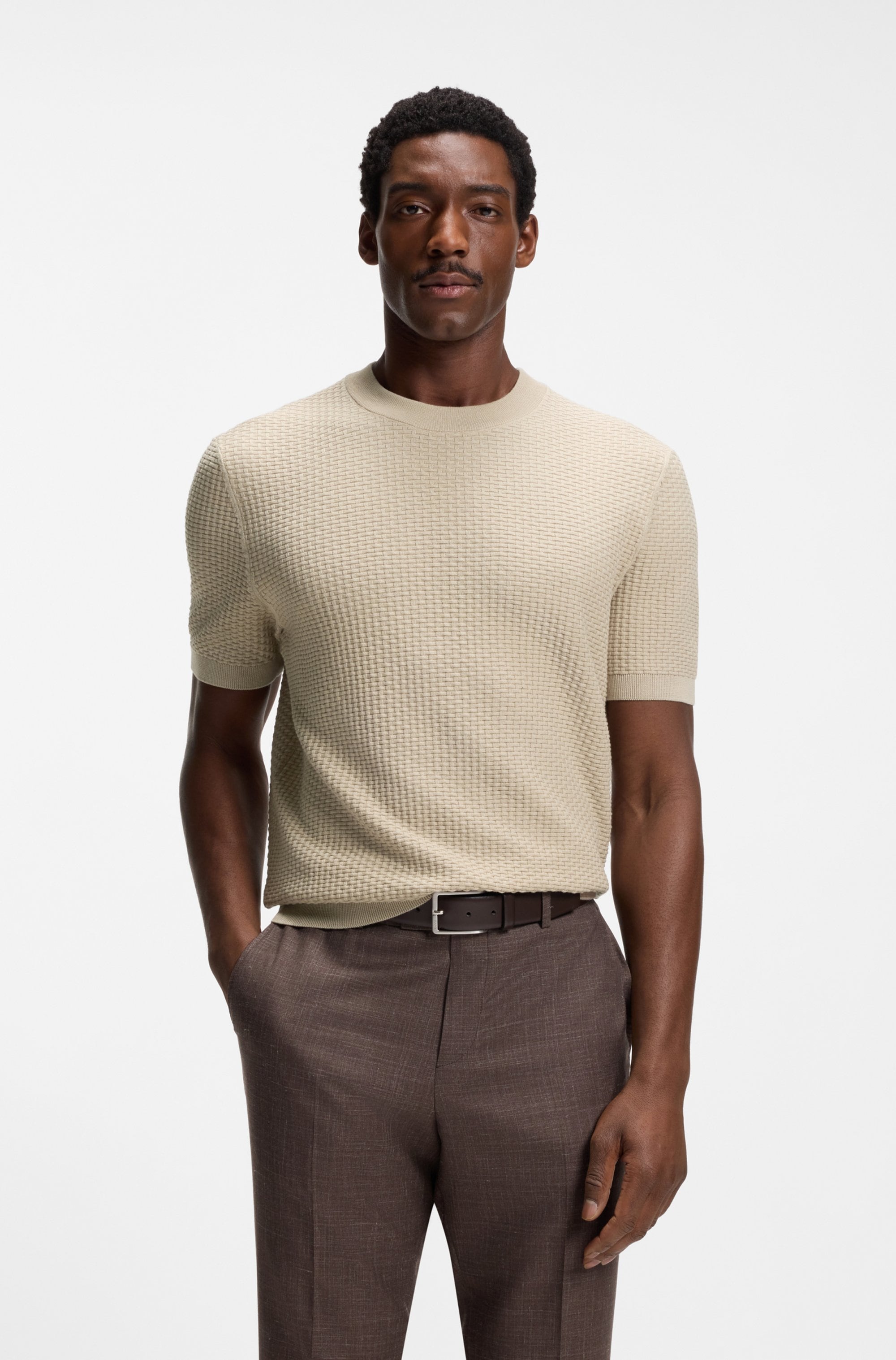 BOSS Kurzarmpullover »Nilton«