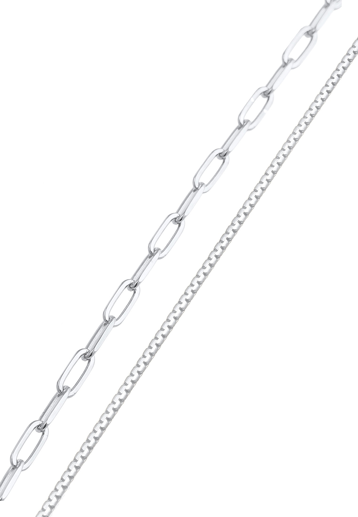Elli Premium Armketten Set »Armband Glieder Grob Rund Oval Basic (2 tlg.) 925 Silber«