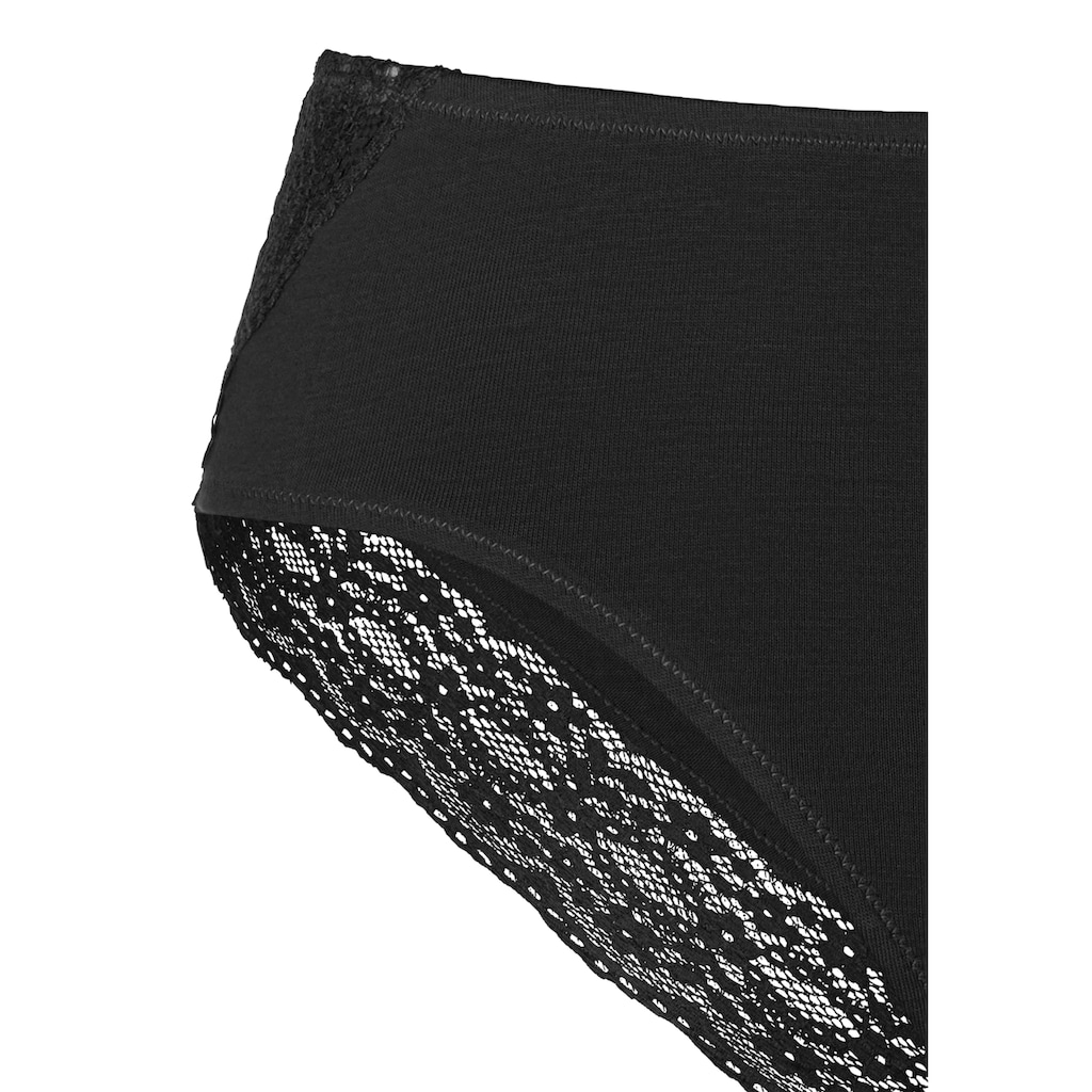 Vivance Jazz-Pants Slips, (3 St.), aus elastischer Baumwolle mit floraler Spitze