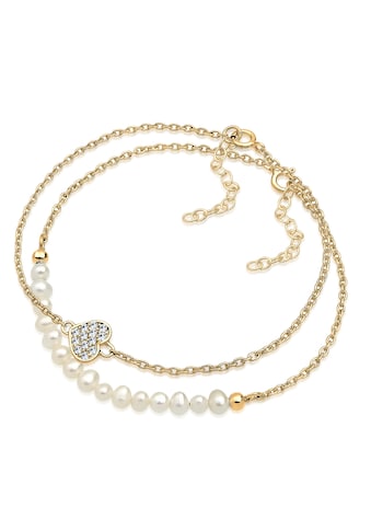 Elli Perlenarmband Set »Herz Layer Kristalle Cute 925 Silber« kaufen