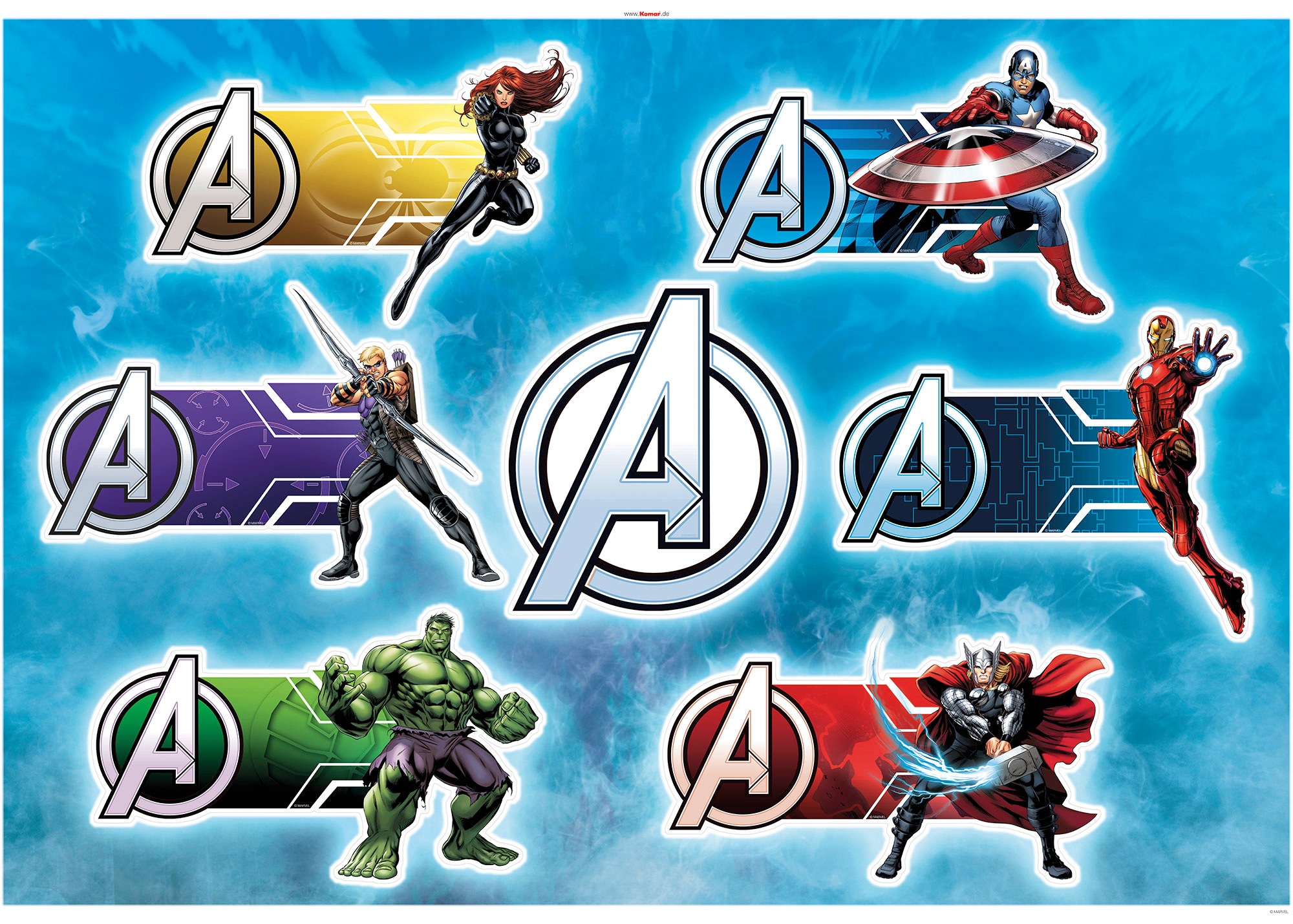 Komar Wandtattoo »Avengers Plates«, (7 St.), 100 x 70 cm