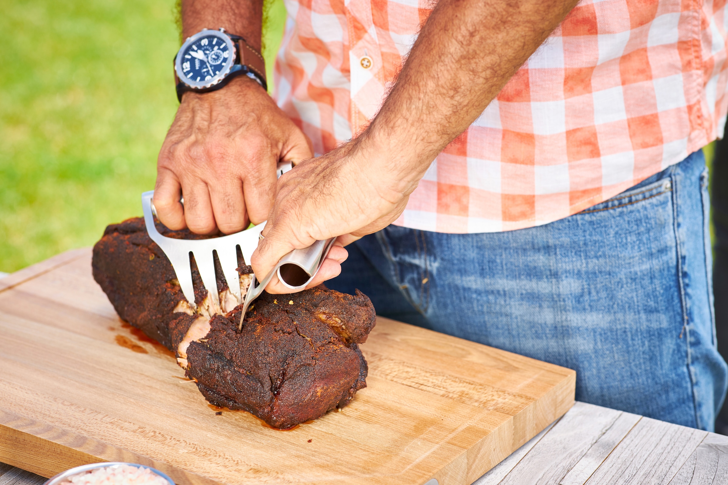 RÖSLE Fleischgabel »Pulled-Pork, 25237«, (2 tlg.), zum Zerteilen von gegartem Fleisch, 2-tlg., Edelstahl