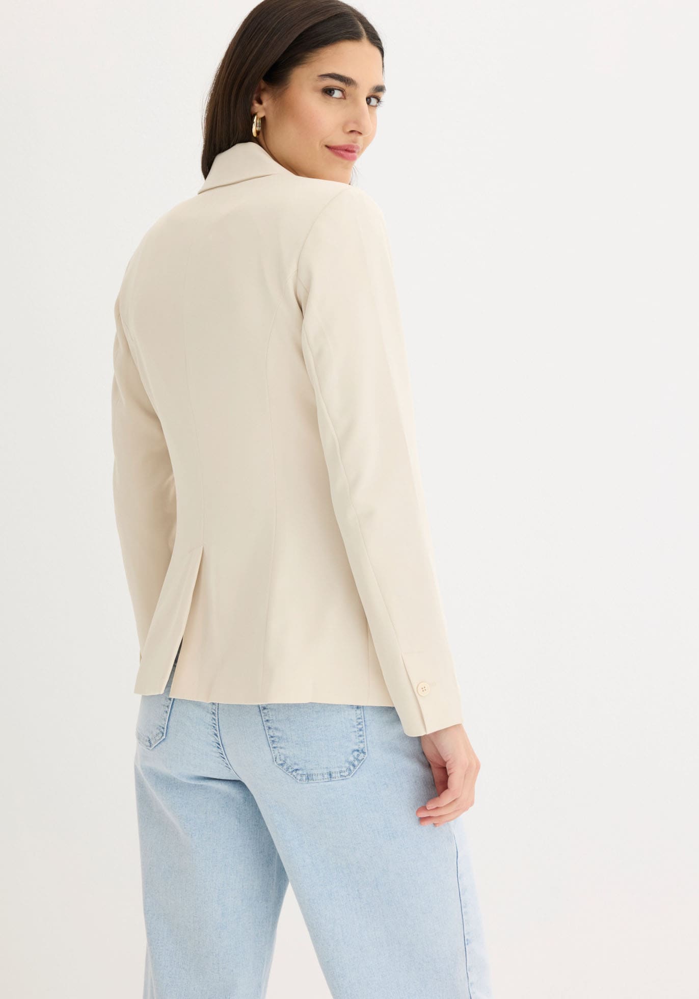 bonprix Jackenblazer eleganter Look, schmale Passform, aus Polyester und Elasthan