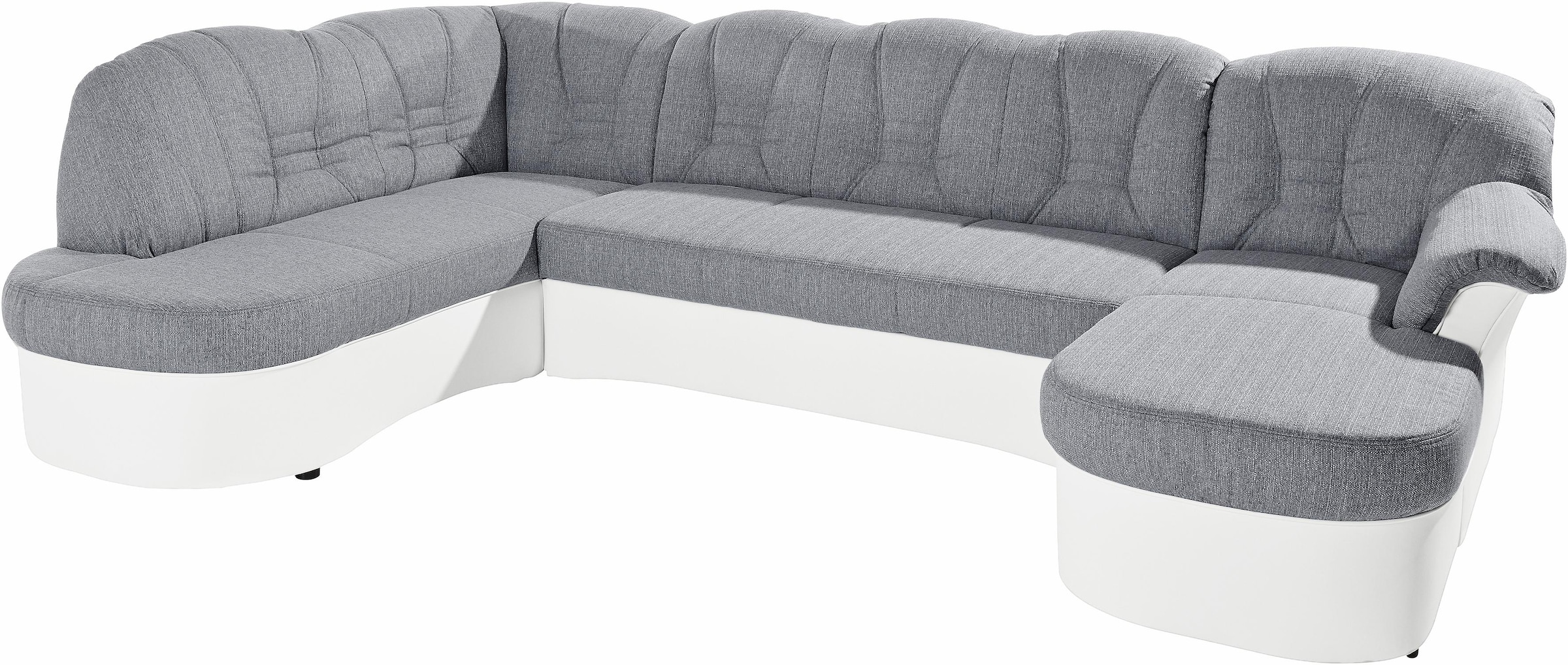 DOMO collection Wohnlandschaft »Elva, zeitlose Formensprache, elegante Rückensteppung, U-Form«, wahlweise mit Bettfunktion und Federkern