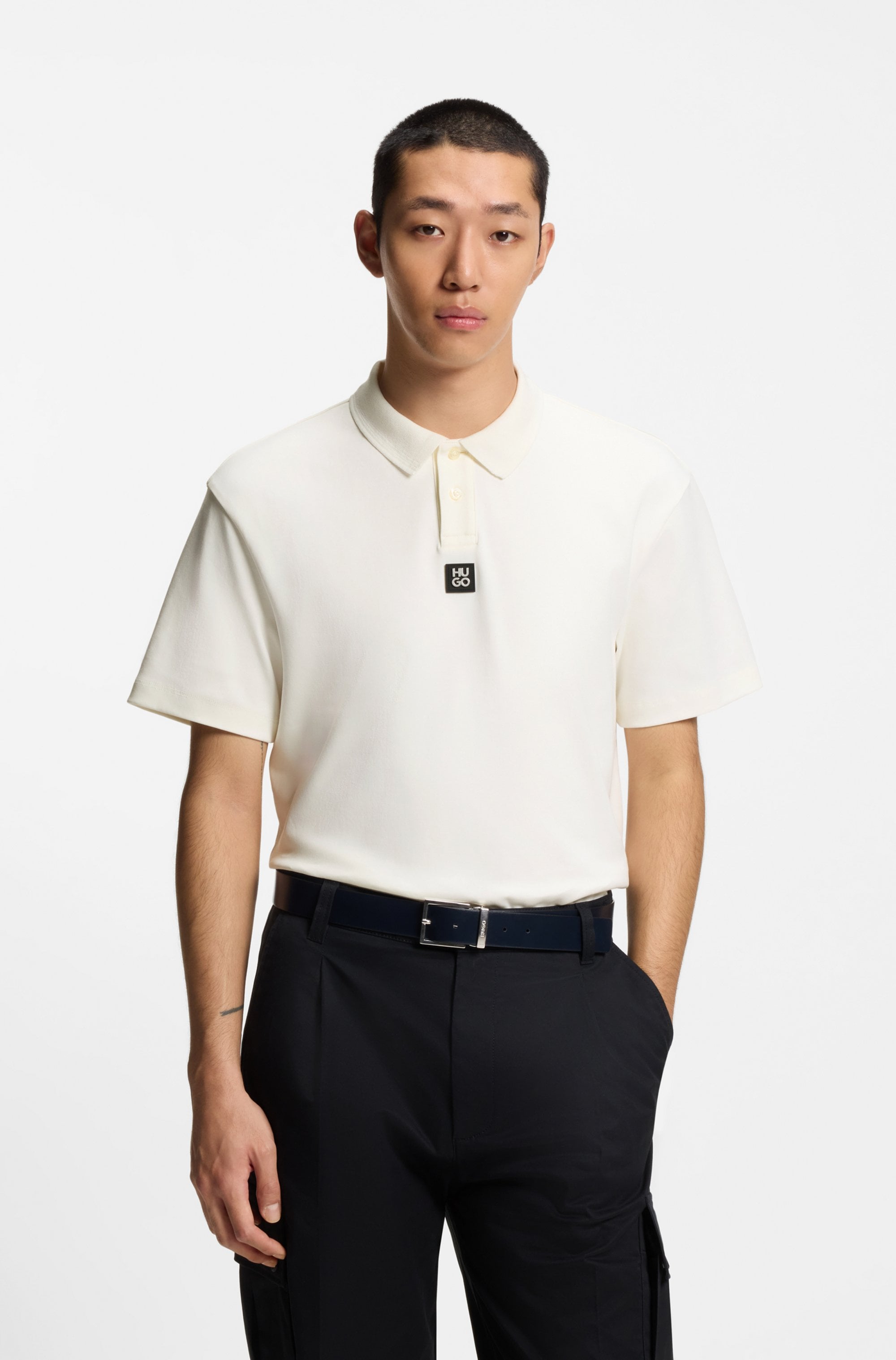 HUGO Poloshirt »Deabono_D Metal Logo« Regular Fit , Premium Interlock Cotton