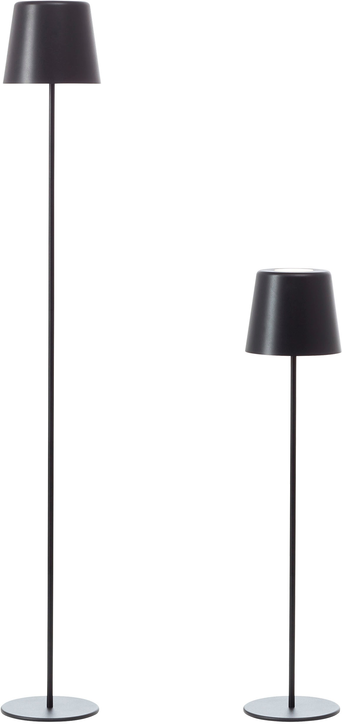 Brilliant LED Außen-Stehlampe »Kaami - mobile LED Außen Stehlampe«, Akkubetrieben, 129 cm, 350 lm, 3000 K, 3-Stufen dimmbar, Metall
