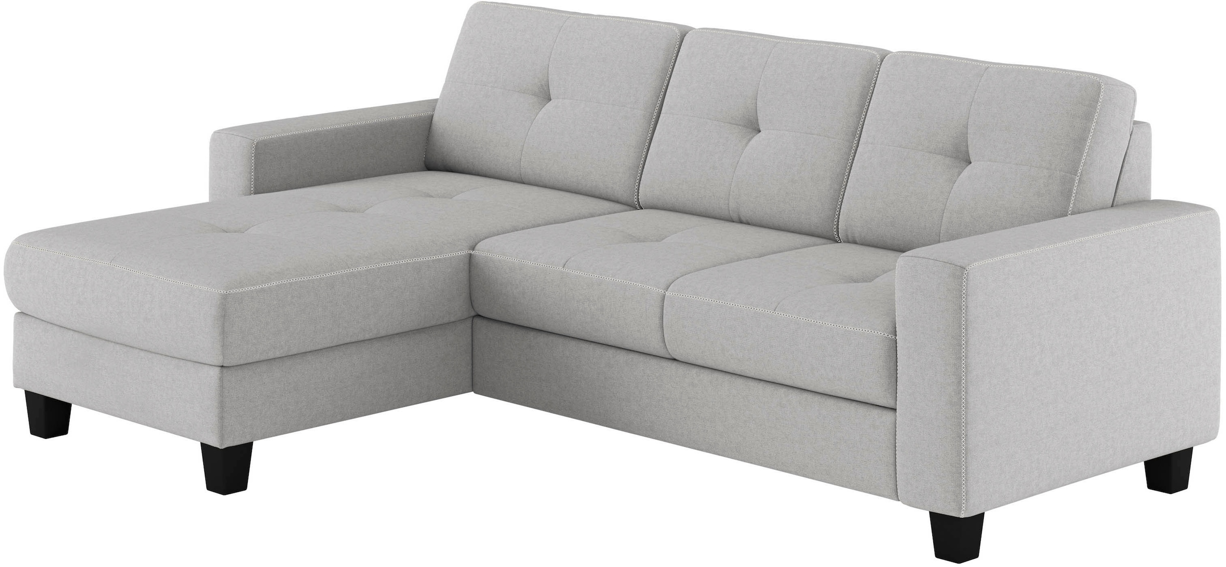 Places of Style Ecksofa »Varese L-Form«, wahlweise mit Bettfunktion und Bettkasten