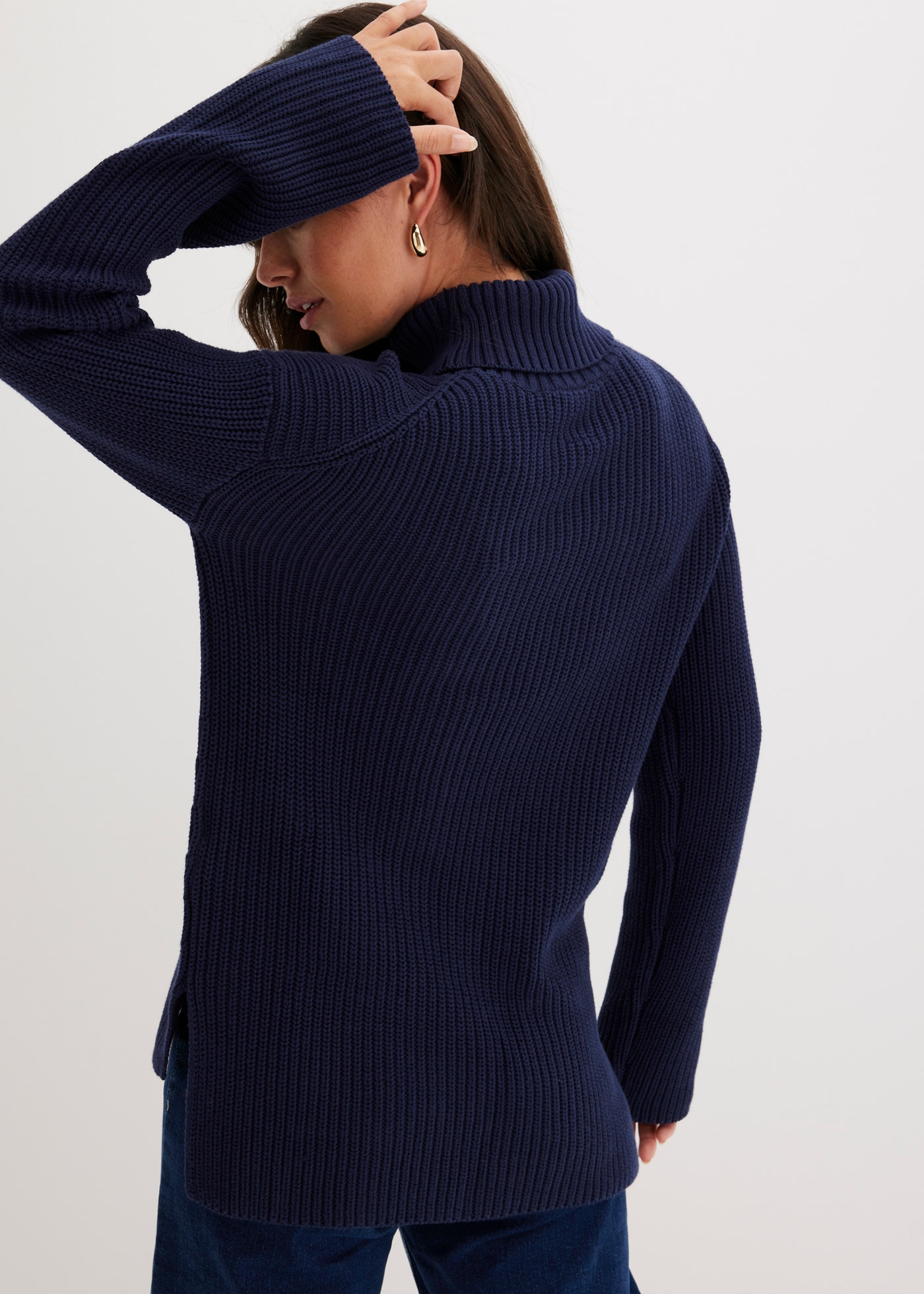 bonprix Rollkragenpullover »Rollkragenpullover aus reiner Baumwolle« Rollkragenpullover aus reiner Baumwolle