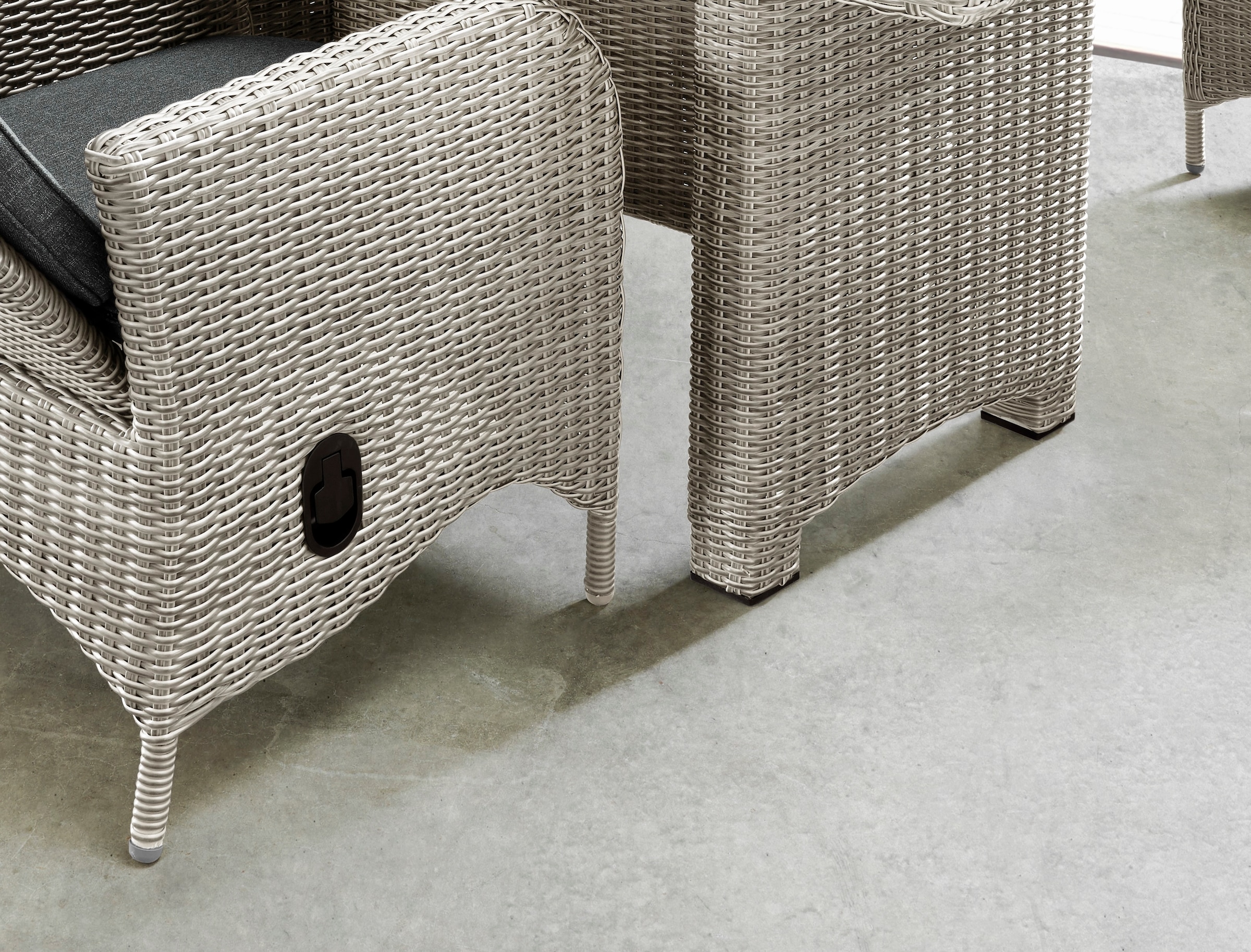 Destiny Garten-Essgruppe »PALMA LUNA«, (9 tlg., 4x Hochlehner, 1x Tisch, inkl. Auflagen), Aluminium, Polyrattan