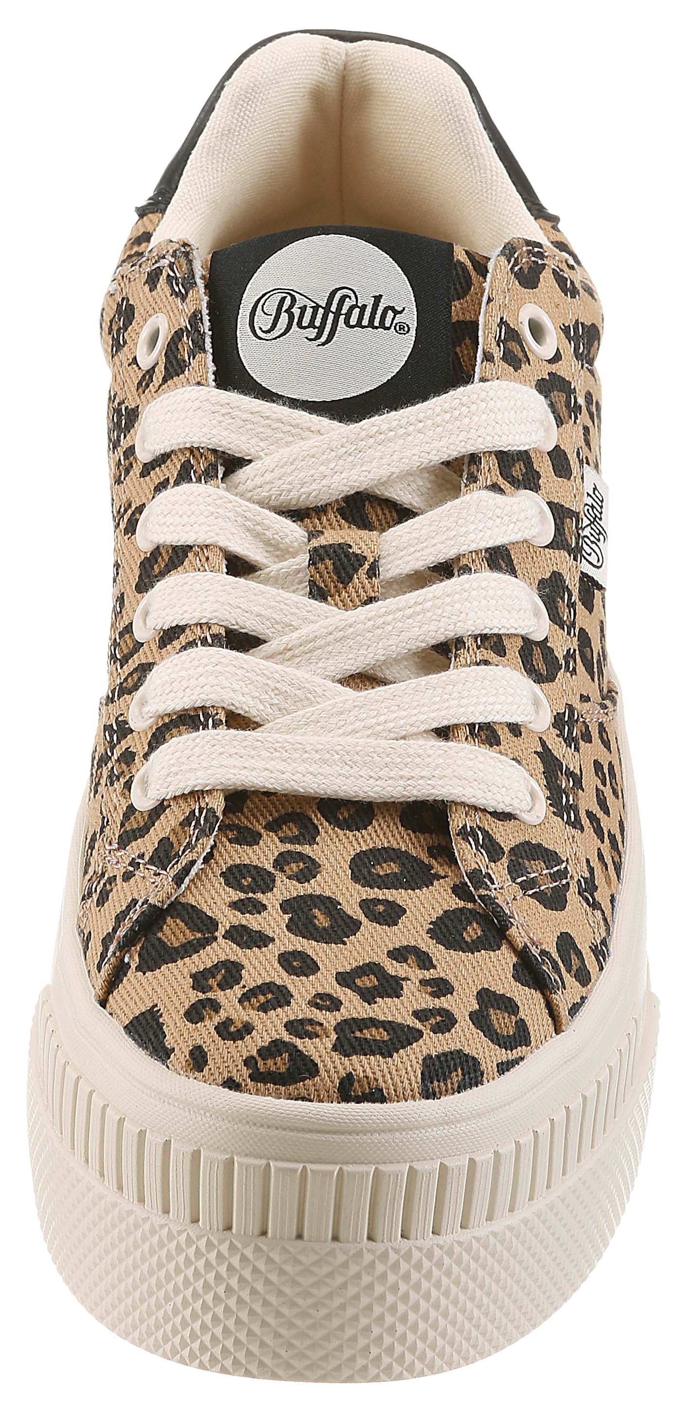 Buffalo Plateausneaker  Freizeitschuh, Halbschuh, Schnürschuh im feinen Leo-Look