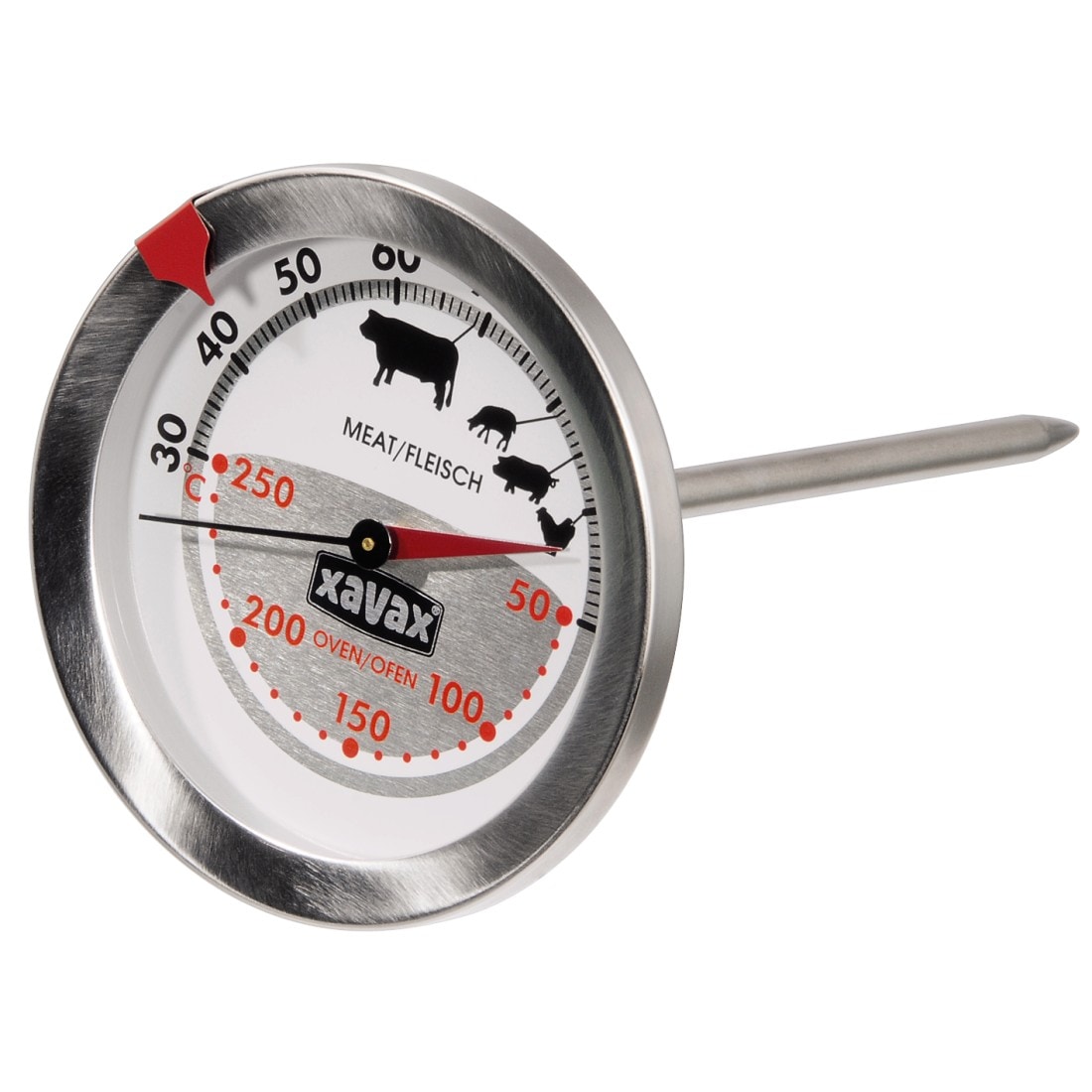 Xavax Bratenthermometer »2 in 1 Mechanisches Ofen- und Fleischthermometer«