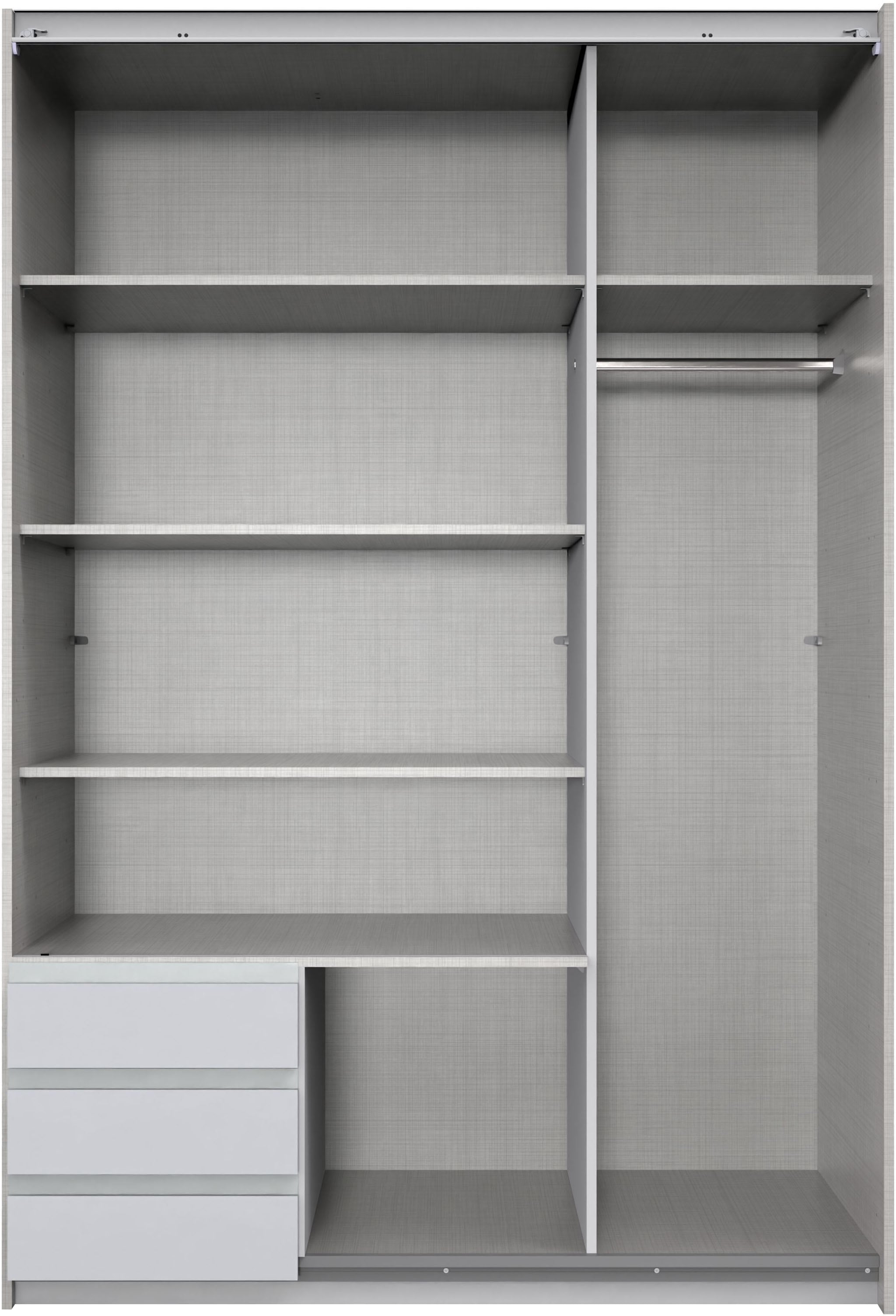 Wimex Schwebetürenschrank »Emden moderner Kleiderschrank mit Spiegel und Schubladen BESTSELLER«, Schlafzimmer Schrank Garderobenschrank mit Schwebetüren Topseller