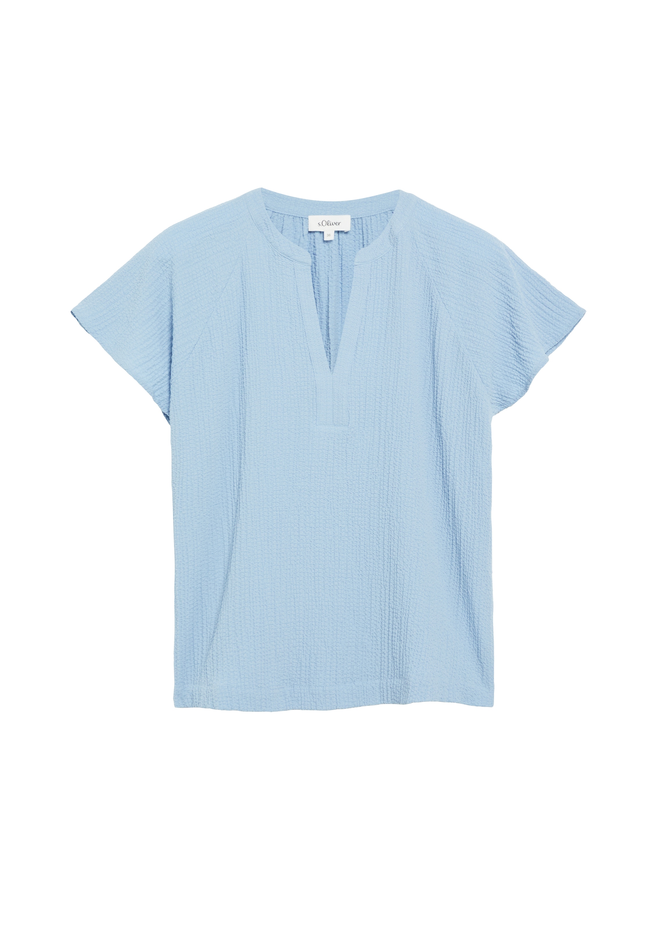 s.Oliver Kurzarmbluse Sommer-Tunika mit Splitneck