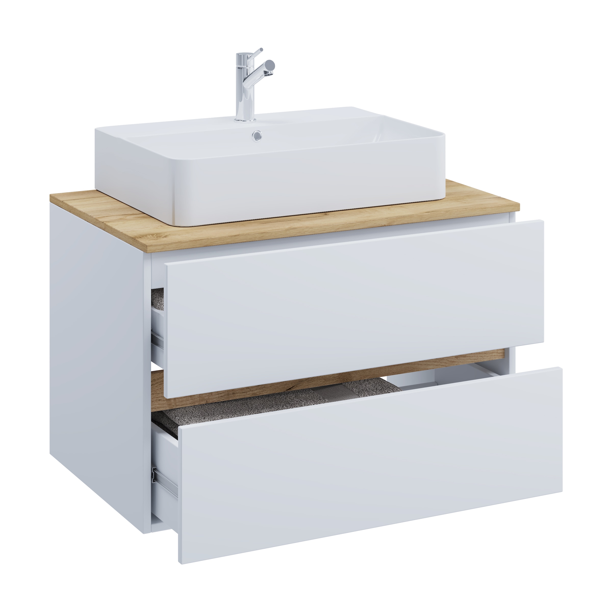 VCM Waschtisch »2 tlg. Badmöbel-Set mit Waschbecken Cosila-A 80 cm« 2 Stk. tlg.