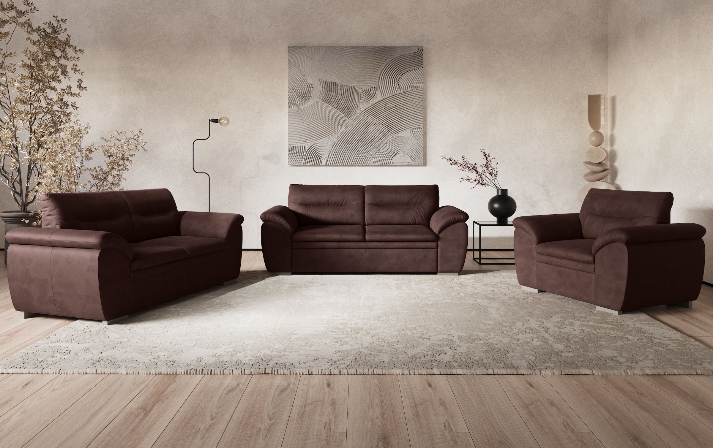 COTTA Polstergarnitur »Leandra« Set bestehend aus: 2-Sitzer & 2,5-Sitzer