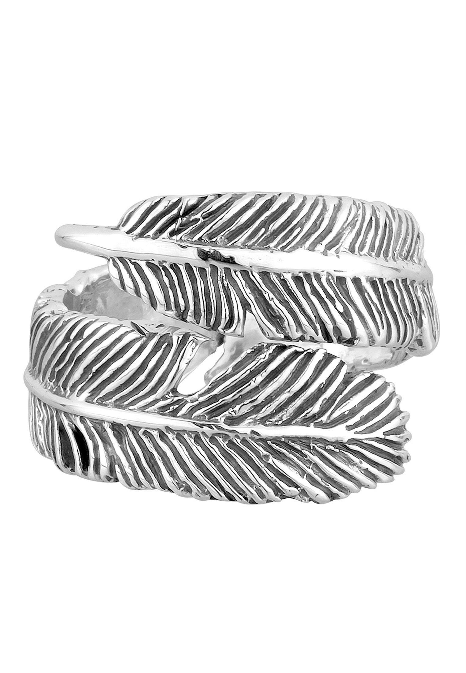 Elli Silberring »Ring Offen mit Feder Design 925 Silber«