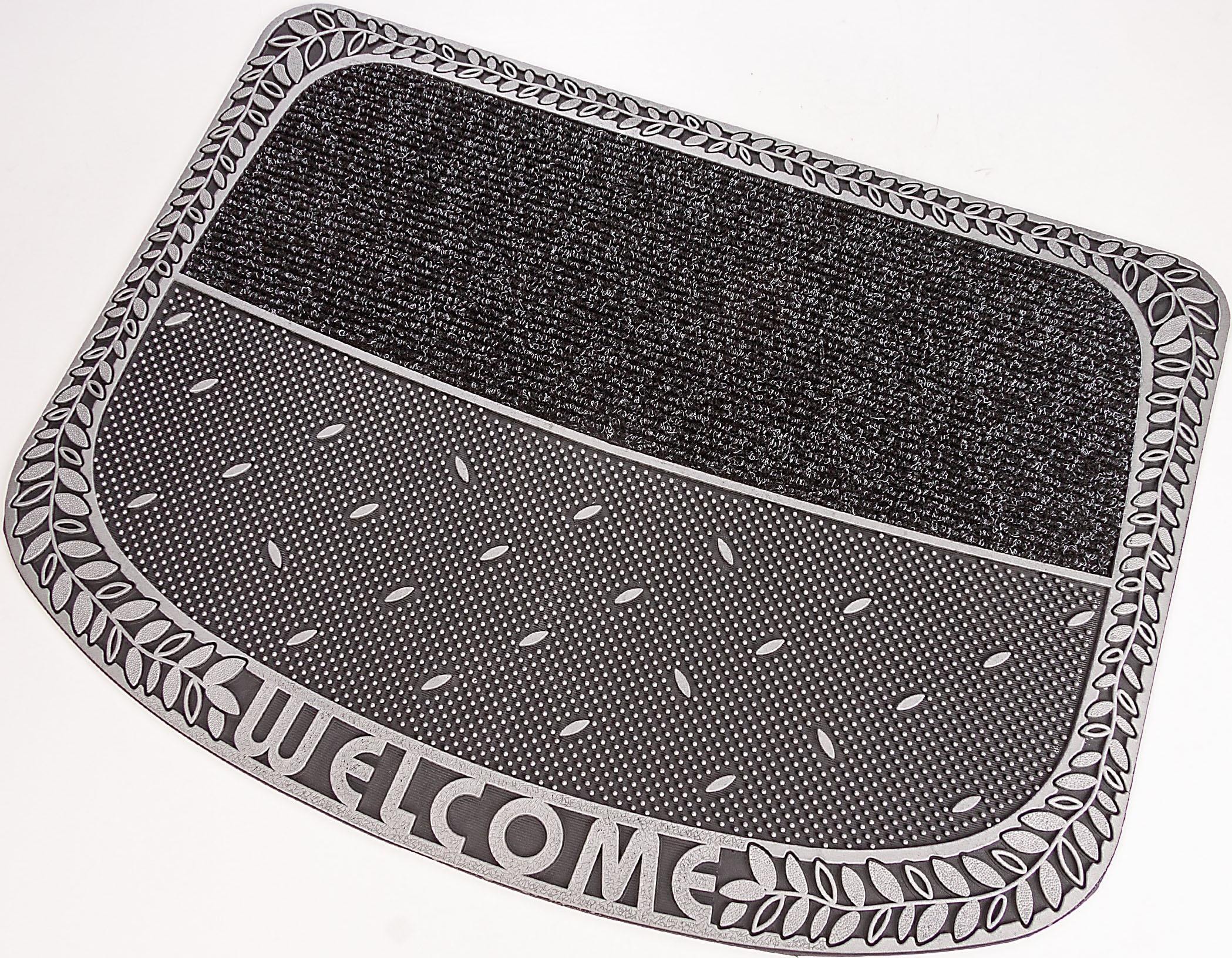 Home2Fashion Fußmatte »TC Clean Tendri, Welcome«, rechteckig, 8 mm Höhe, Schmutzfangmatte, mit Spruch, robust, In- und Outdoor geeignet