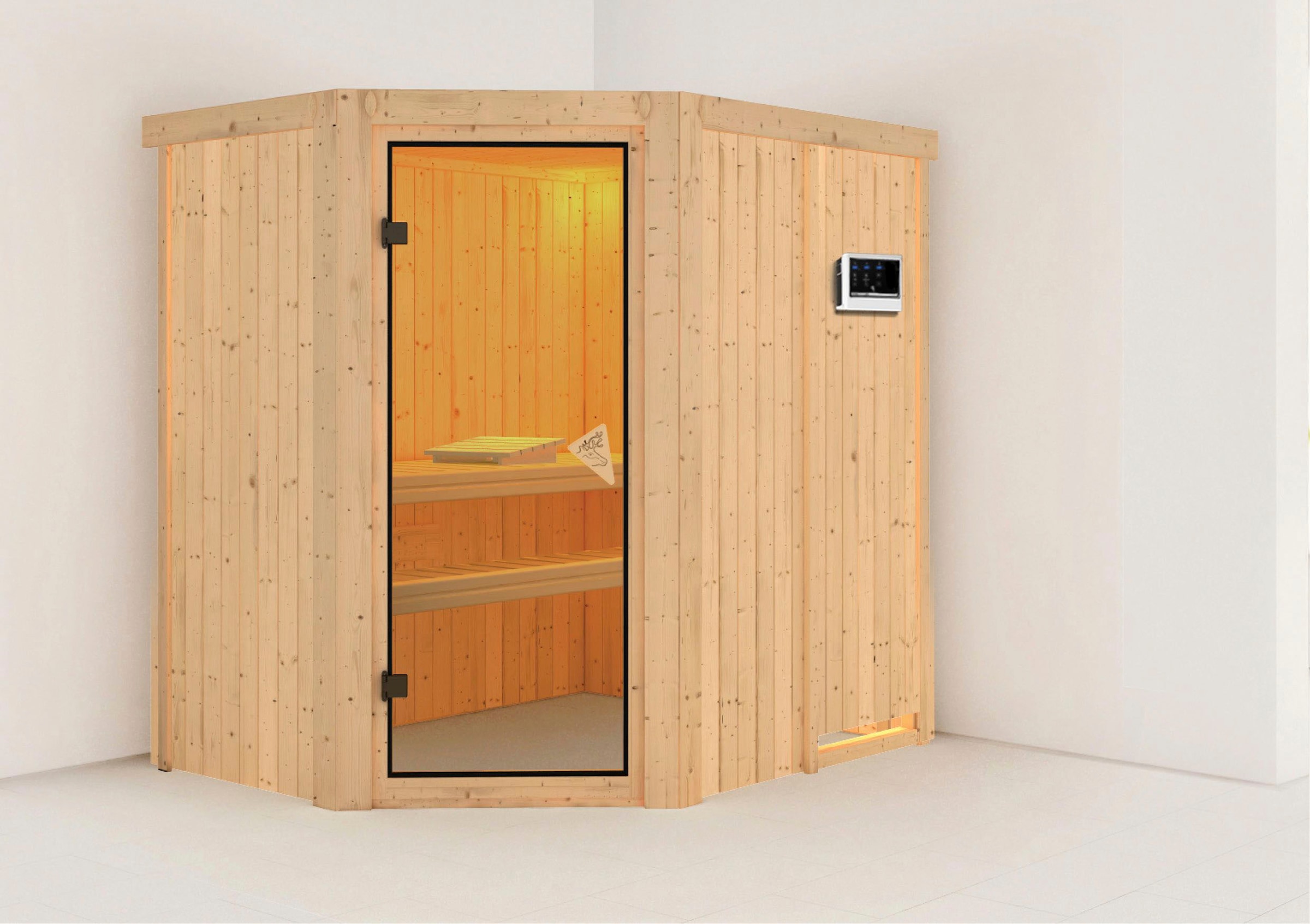 Karibu Sauna »Clara« Set,  Ofen 9 KW externe Strg easy