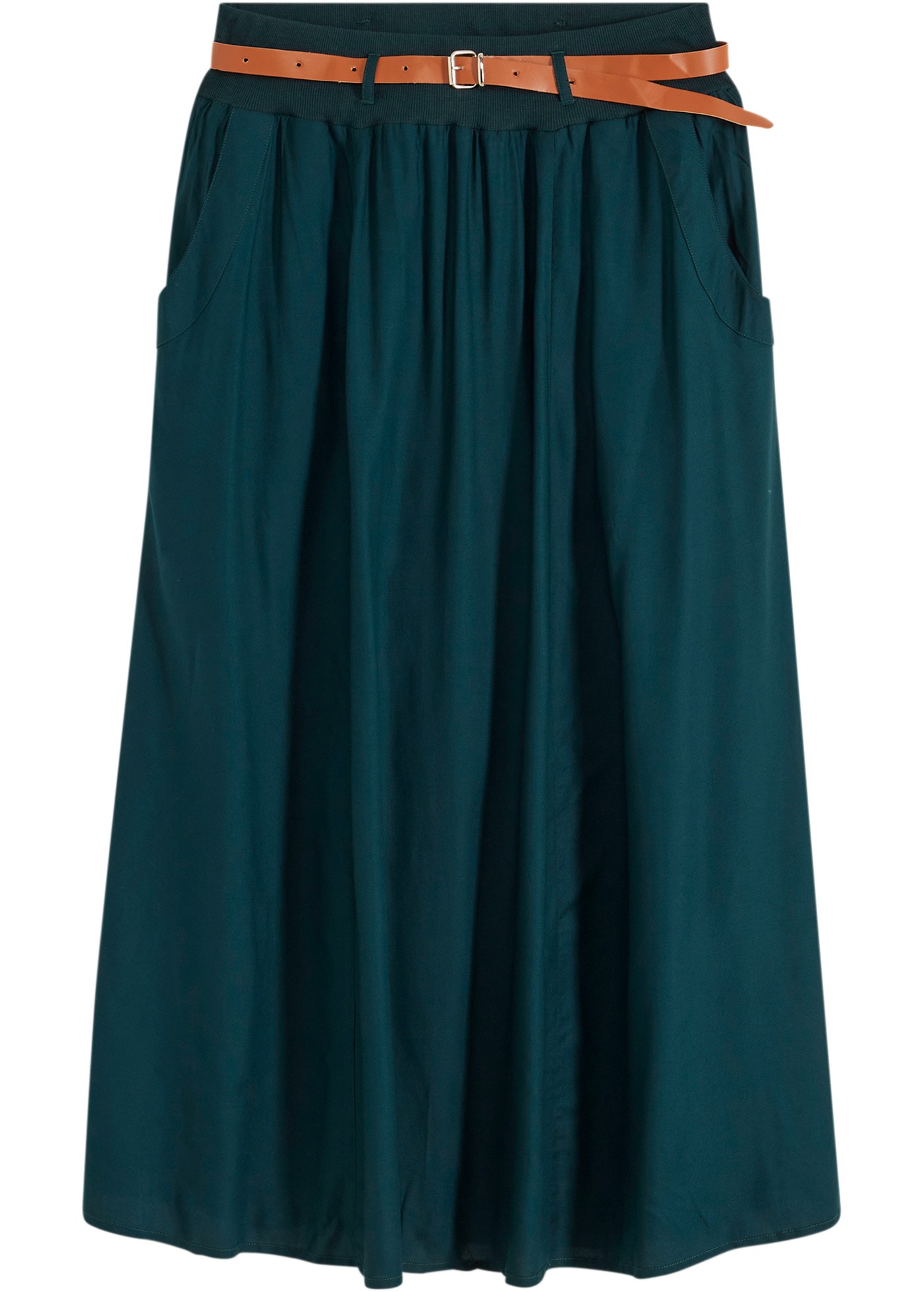 bonprix Maxirock »Maxirock mit Gürtel (2-tlg.Set)« Set, 2, 2 Stk. aus Viskose, Maxilänge, ausgestellte Passform, mit Eingrifftaschen