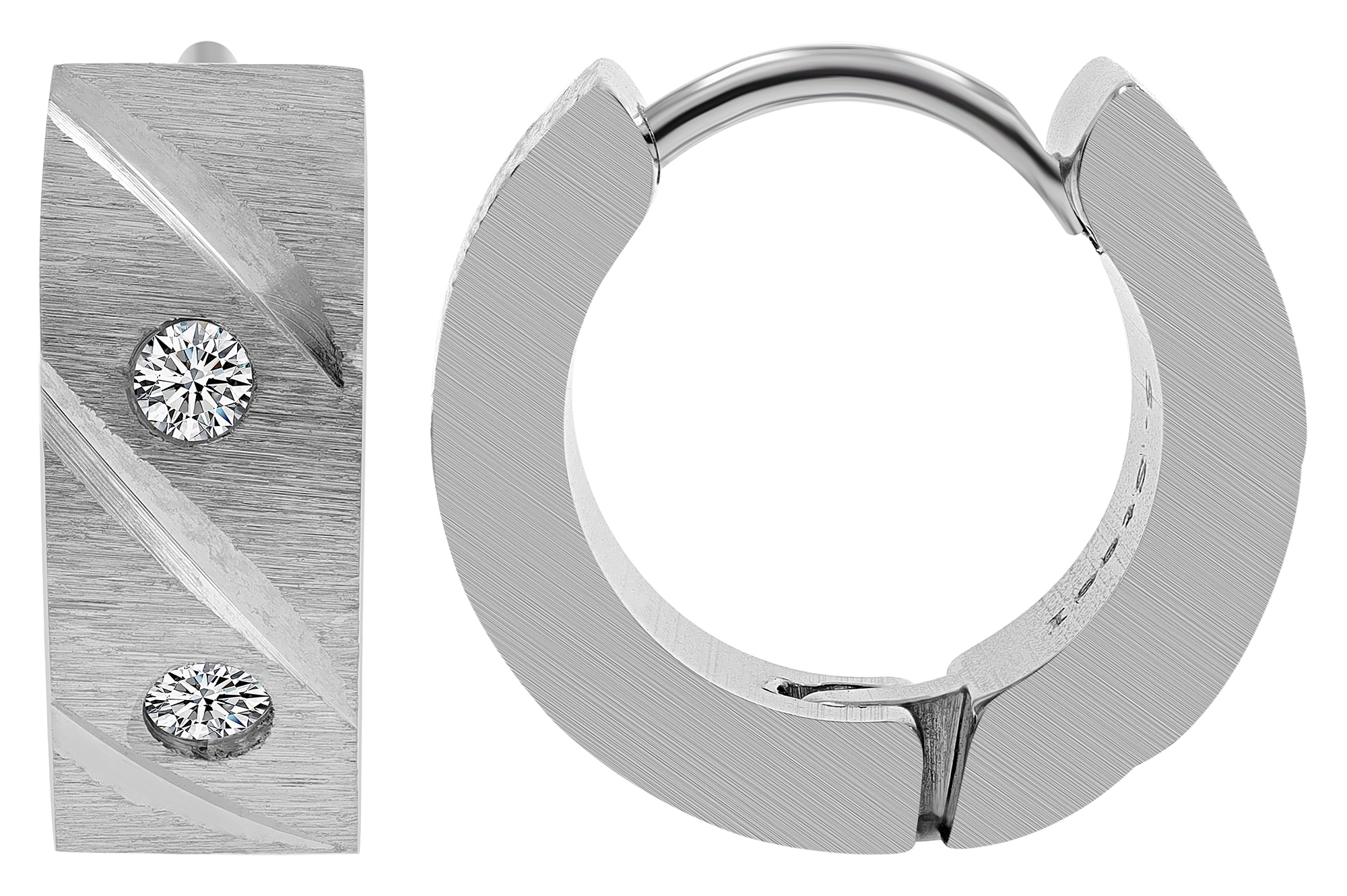 Adelia´s Paar Creolen »Damen Ohrringe ¿ Creole aus Edelstahl mit Strass Steinchen«