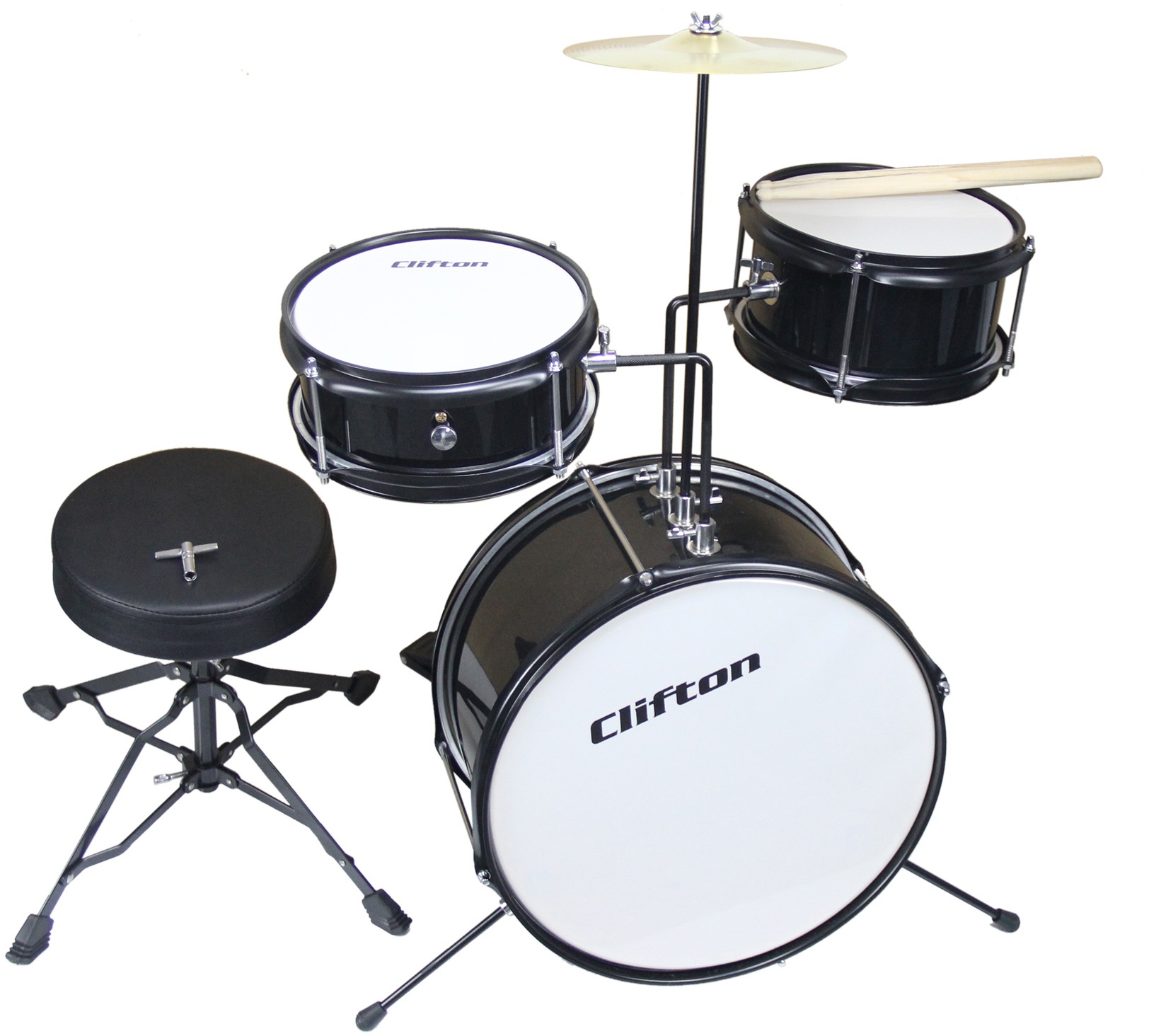 Clifton Kinderschlagzeug »Junior Drum, schwarz« in schwarz