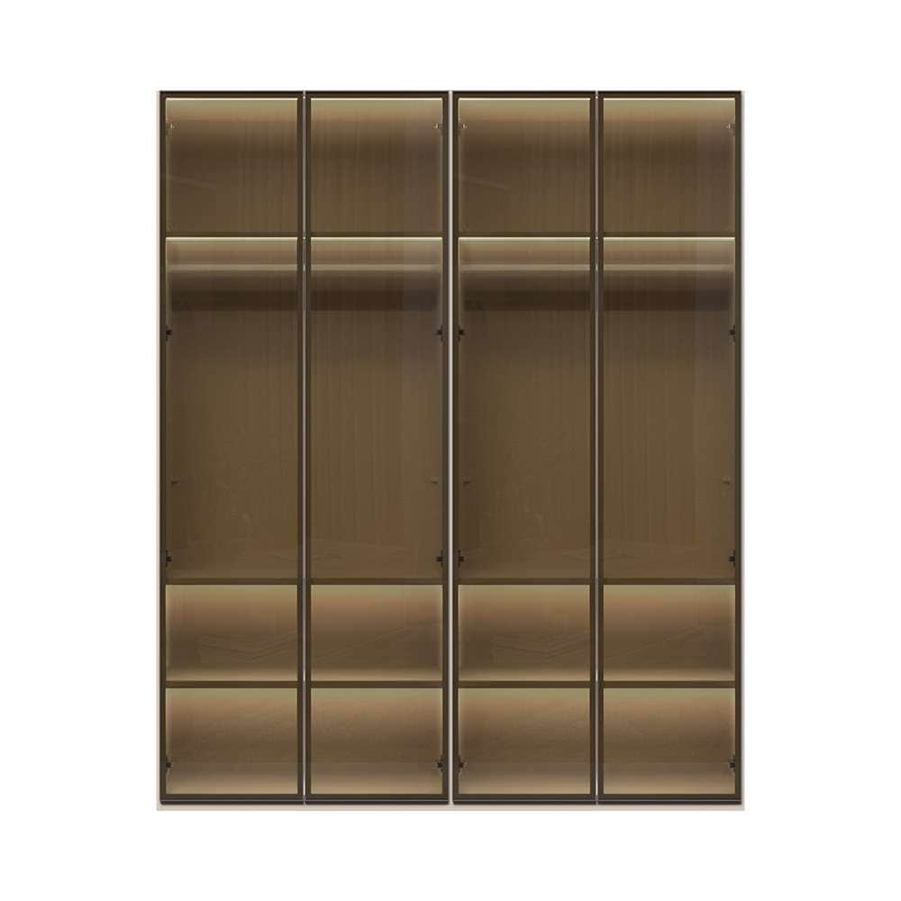 PLACES OF STYLE Drehtürenschrank »Opera Parsol-Glastüren, LED-Glasbodenbeleuchtung, mit und ohne Kranz« Glastüren, UV-Lack, LED-Innenbeleuchtung, Soft-Close-Funktion