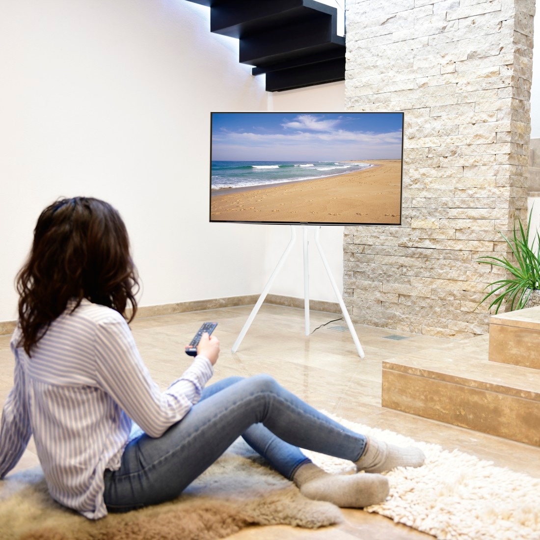 Hama TV-Ständer »TV Ständer, Staffelei freistehend, 191 cm, 75 Zoll« bis 191 cm Zoll TV Stand, höhenverstellbar, bis 40 Kg