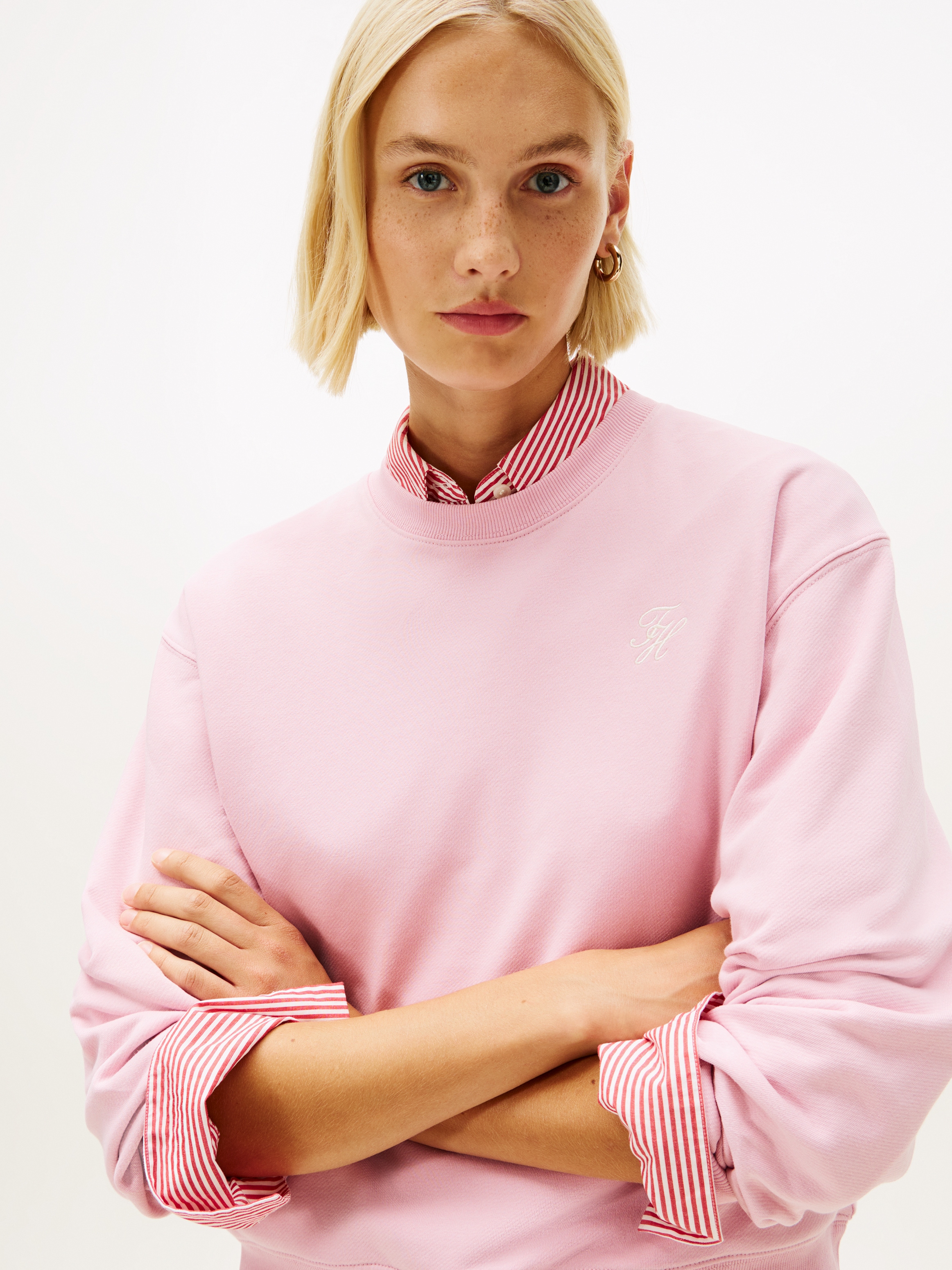 Tommy Hilfiger Sweatshirt »TH SCRIPT REG TERRY SWTSHRT«, Baumwollmischung, Stretch, regular fit
