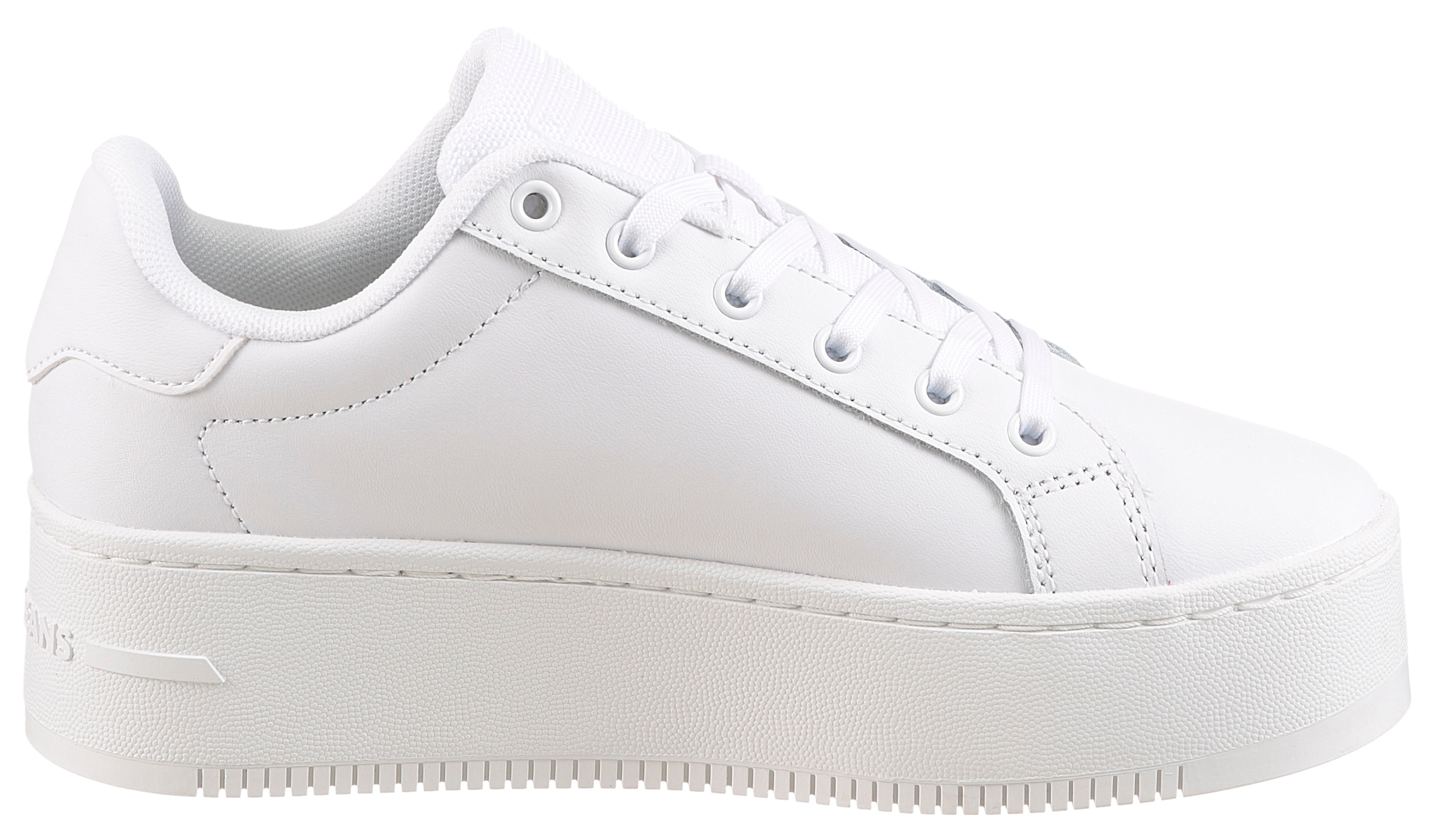 Tommy Jeans Plateausneaker »TJW FLATFORM SNEAKER«, Freiezeitschuh, Halbschuh, Schnürschuh mit Schaftrandpolsterung