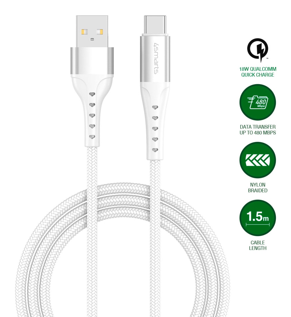 4smarts USB-Kabel »USB-A auf USB-C Kabel PrimeCord 18W 1,5m«, USB-C-USB Typ A, 150,00 cm