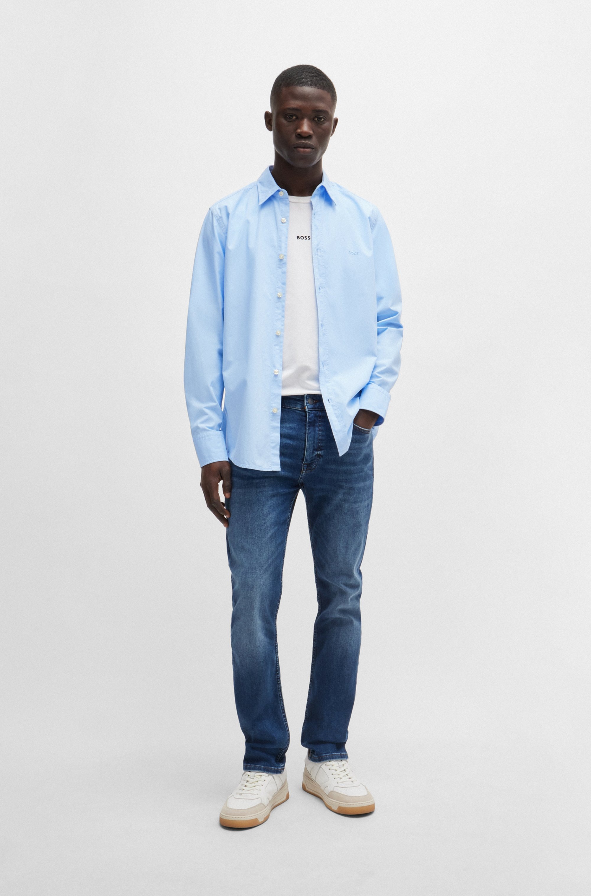 BOSS ORANGE Langarmhemd »Relegant«, mit BOSS Stickerei