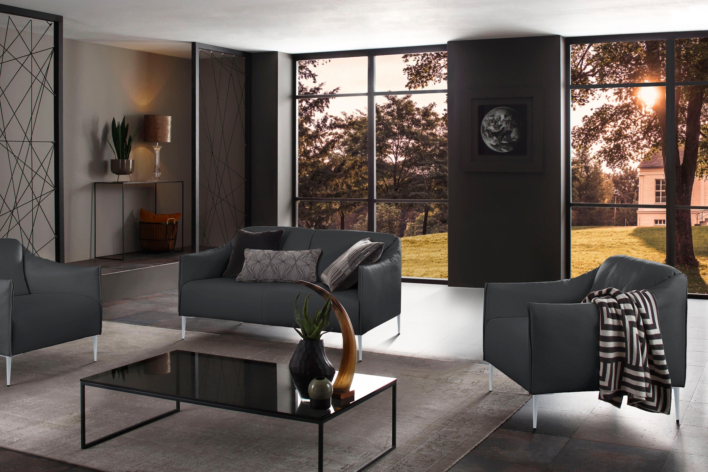 W.SCHILLIG 2-Sitzer »sally Design-Sofa, Loungesofa, bequem, schmale Armlehnen, Breite 154cm« mit Metallfüßen in Silber matt, Breite 154 cm