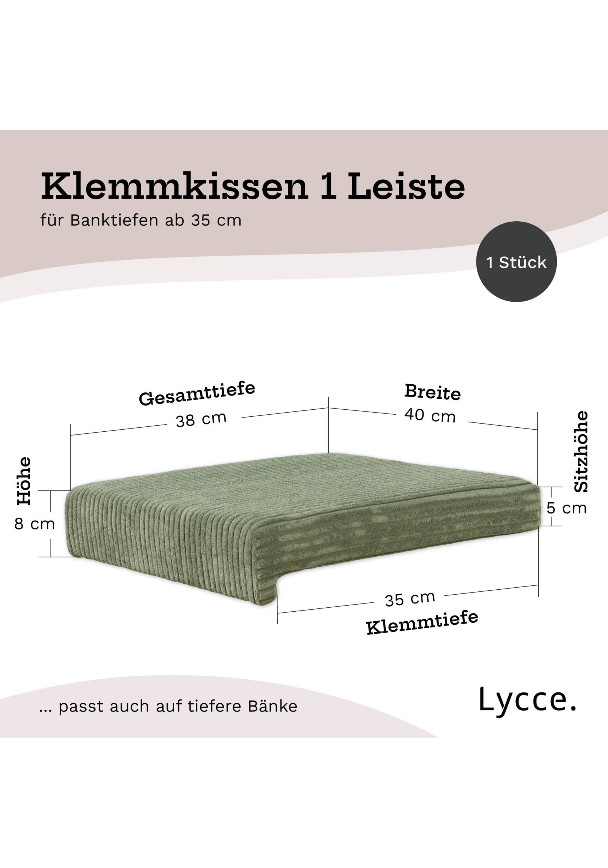 Lycce Bankauflage »Bankauflage Bankauflage Klemmkissen 1 Leiste 1er Pack« 3