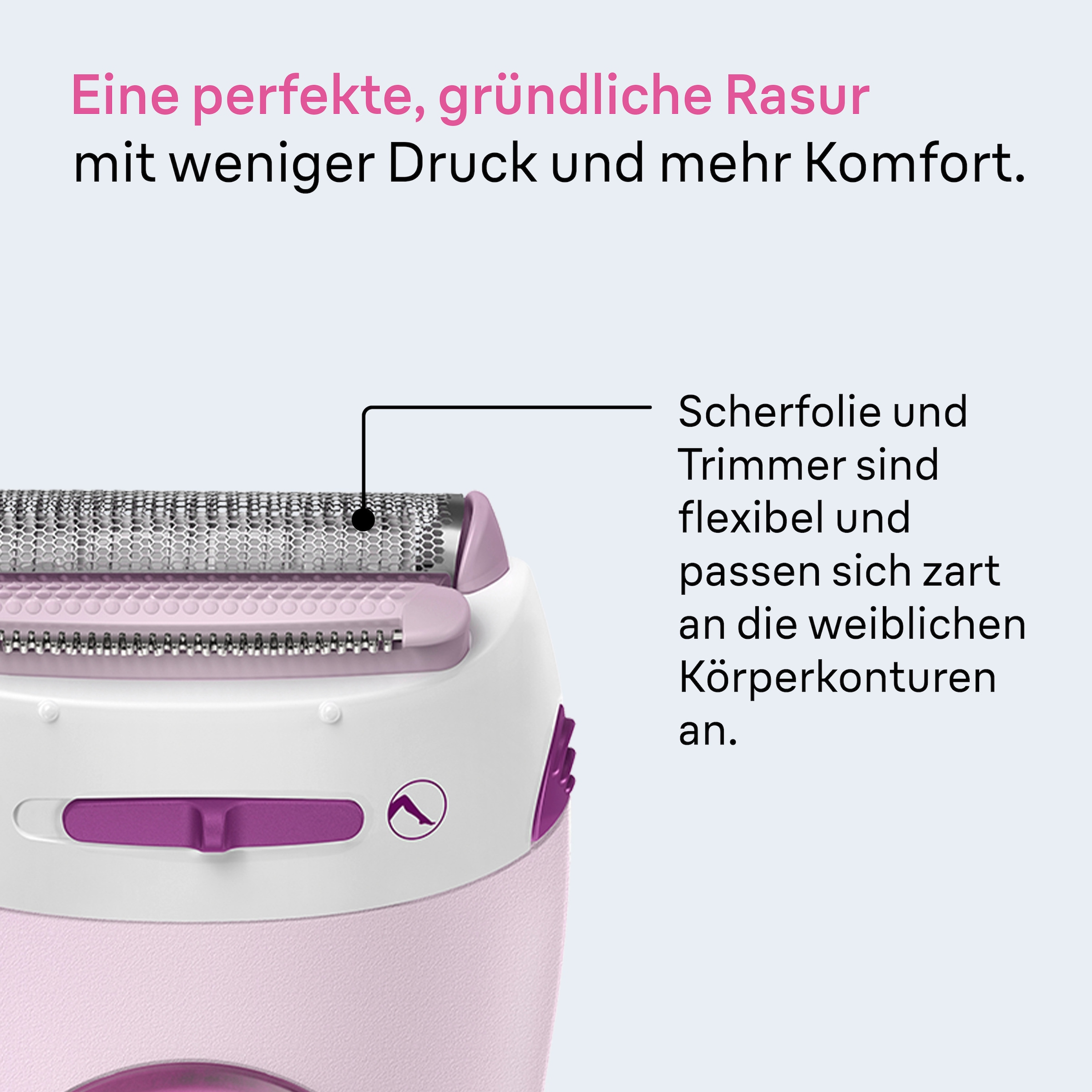 Braun Elektrokörperrasierer »LS5100« 1 Stk. Aufsätze Silk·épil Damenrasierer, einfache & sanfte Rasur, +1 Extra, Rosa