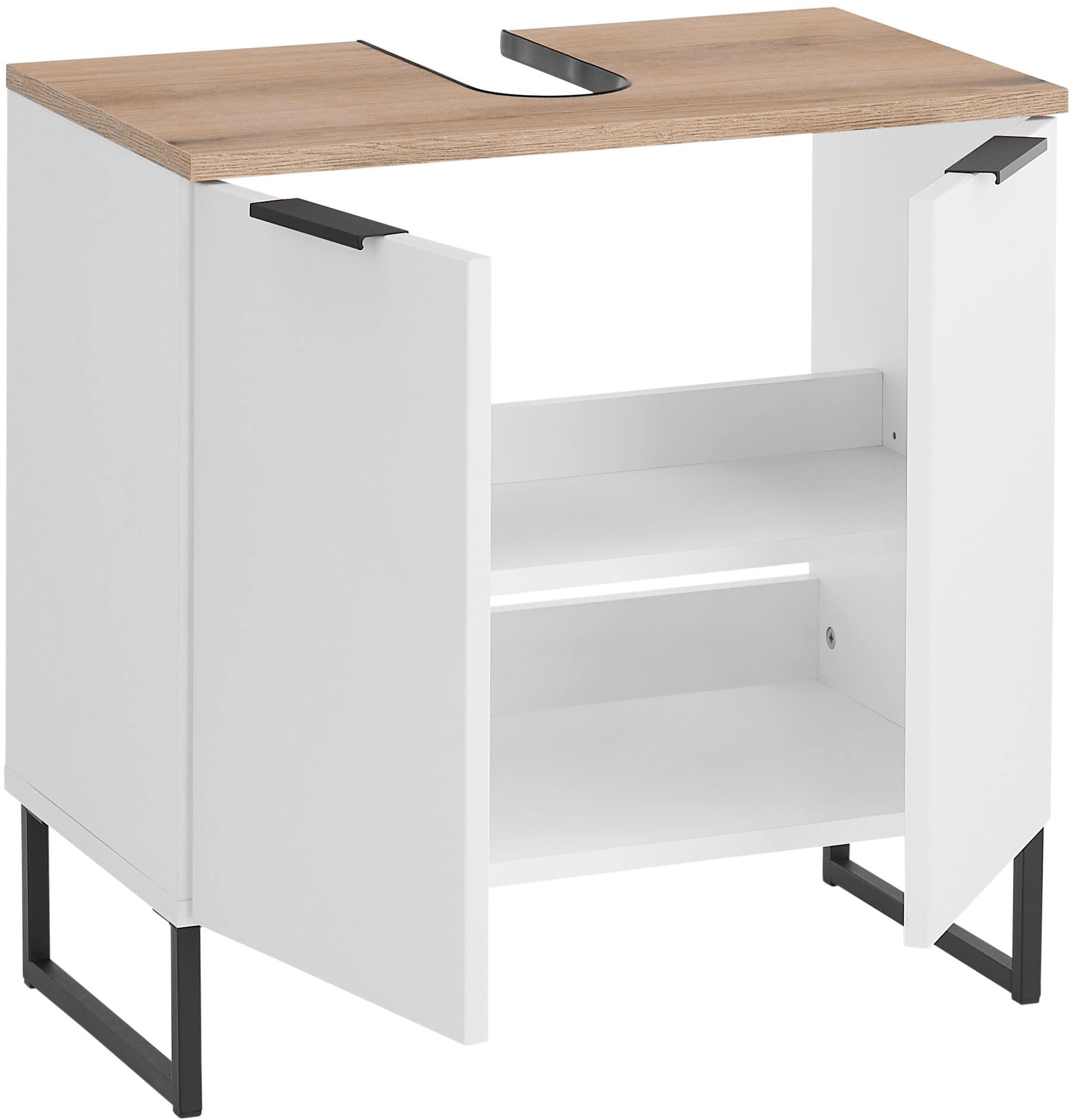 BASIC by Balculina Waschbeckenunterschrank »Denver Waschbeckenunterschrank, Badezimmerschrank 60x60x35« 1 Stk. tlg. Breite 60 cm, Tür L/R montierbar, Softclose