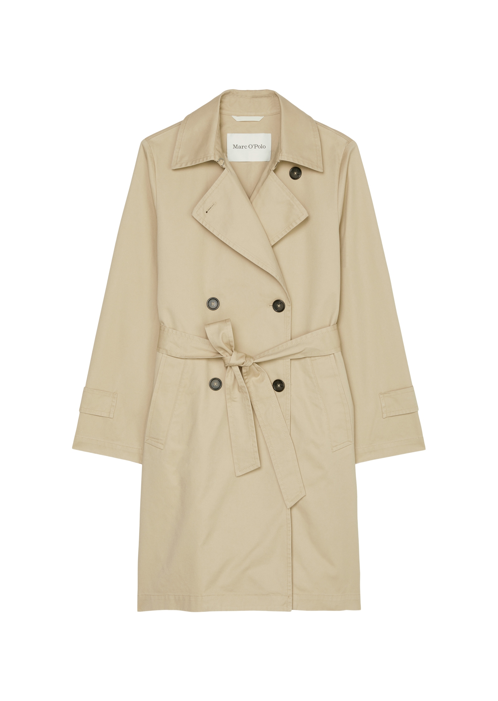 Marc O'Polo Trenchcoat, im klassischen Zweireiher-Stil mit breitem Revers