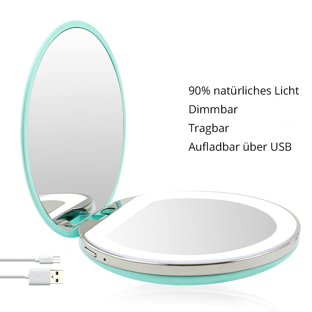 AILORIA Taschenspiegel »Taschenspiegel mit dimmbarer LED-Beleuchtung (USB) MAQUILLAGE«