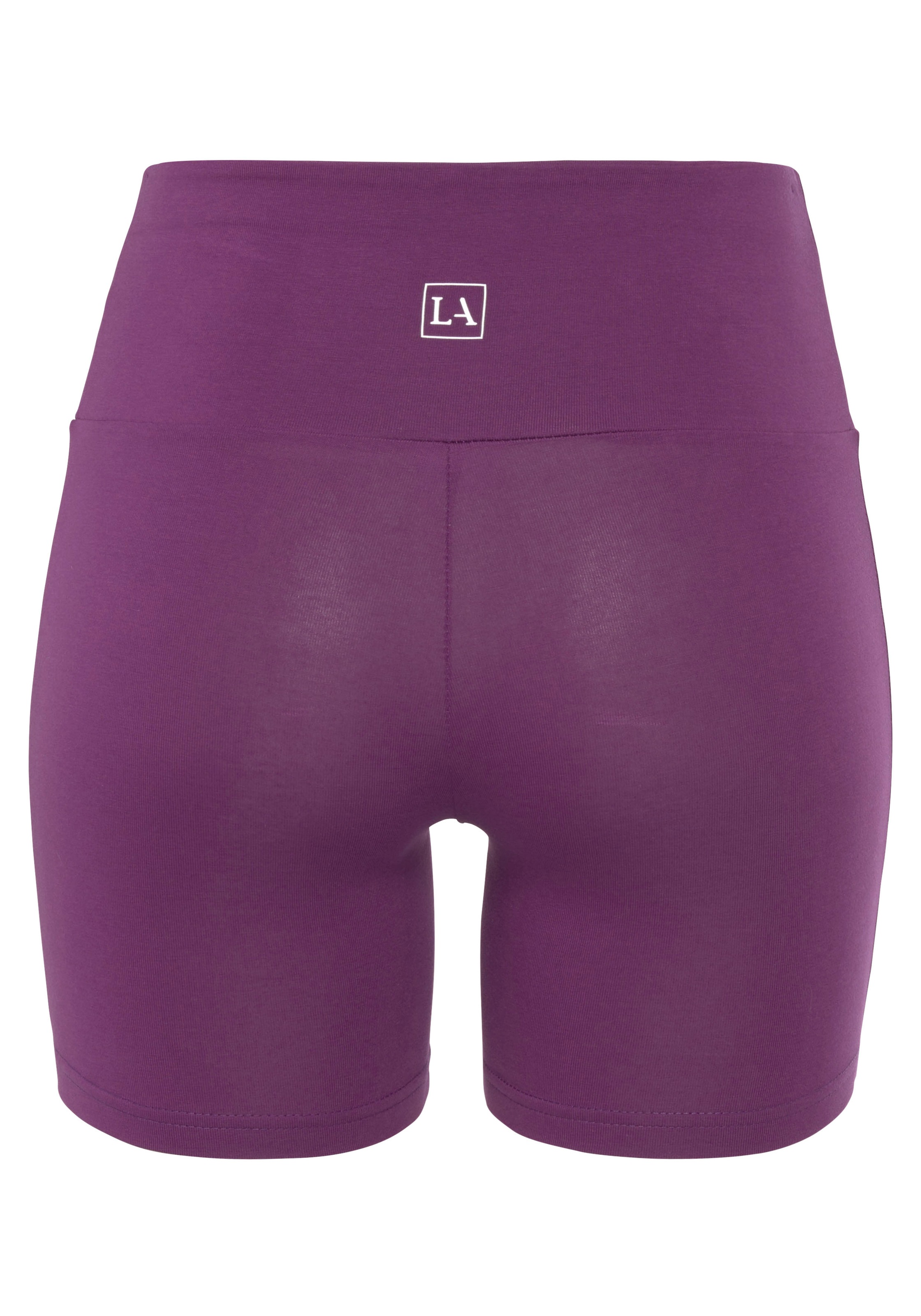 LASCANA Shorts, mit breitem Bündchen und Logodruck, Loungewear