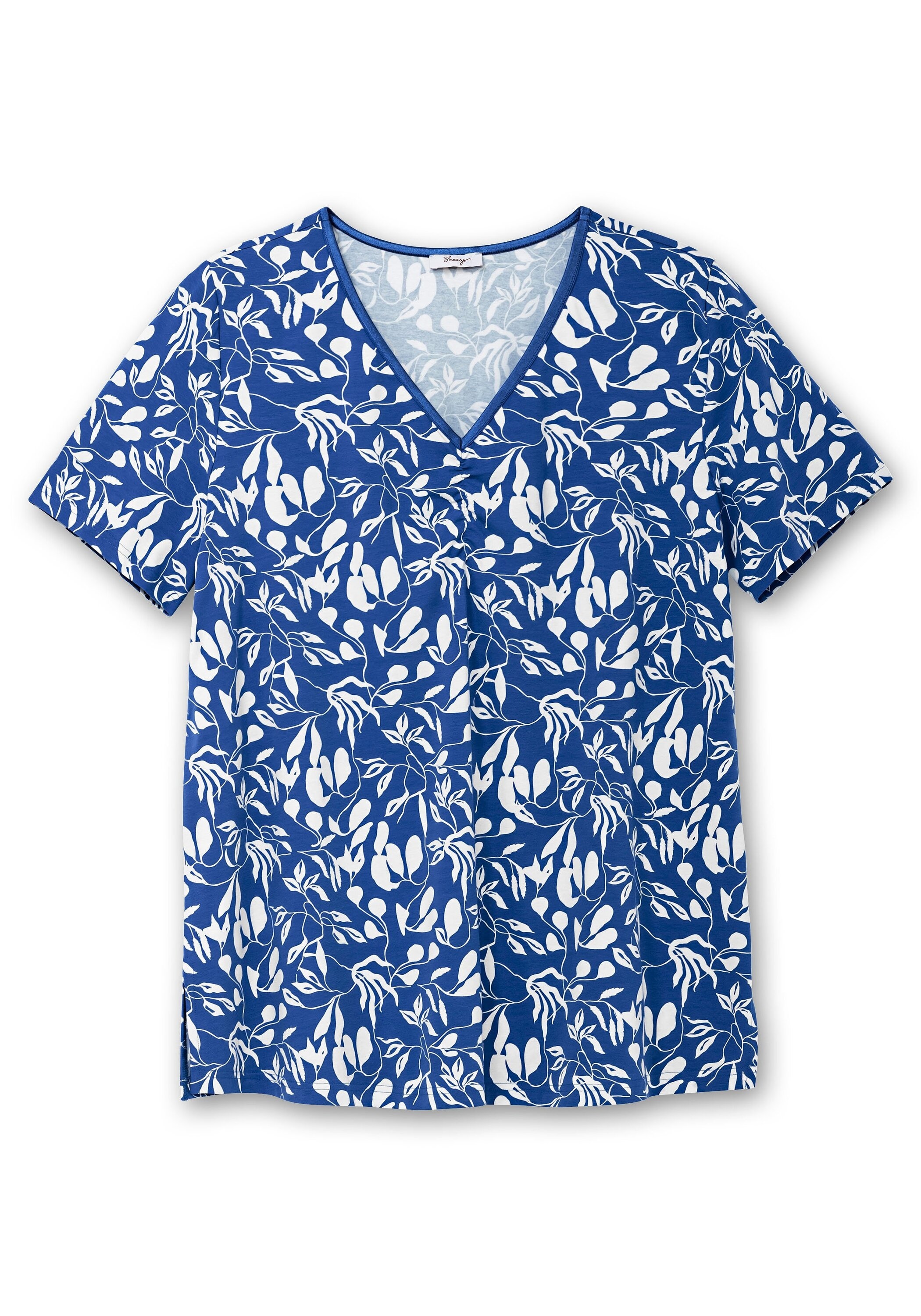 Sheego T-Shirt »Longshirt mit Blumendruck, in leichter A-Linie«