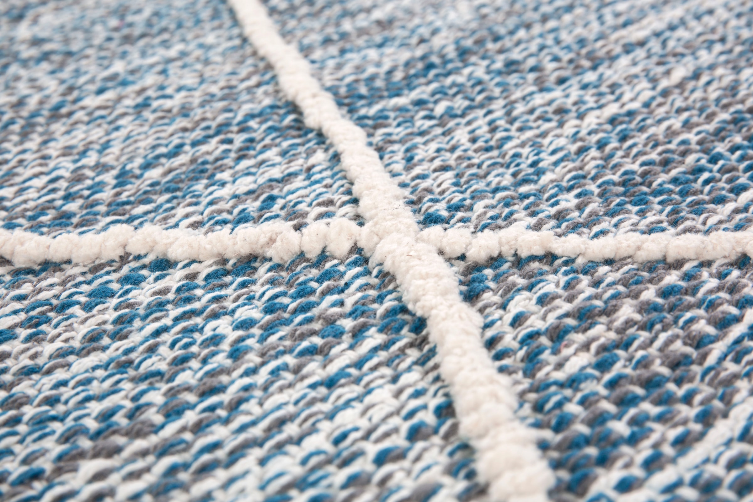 my home Teppich »Pamplona«, rechteckig, Handweb-Teppich, Rauten-Motiv, handgewebt, reine Baumwolle