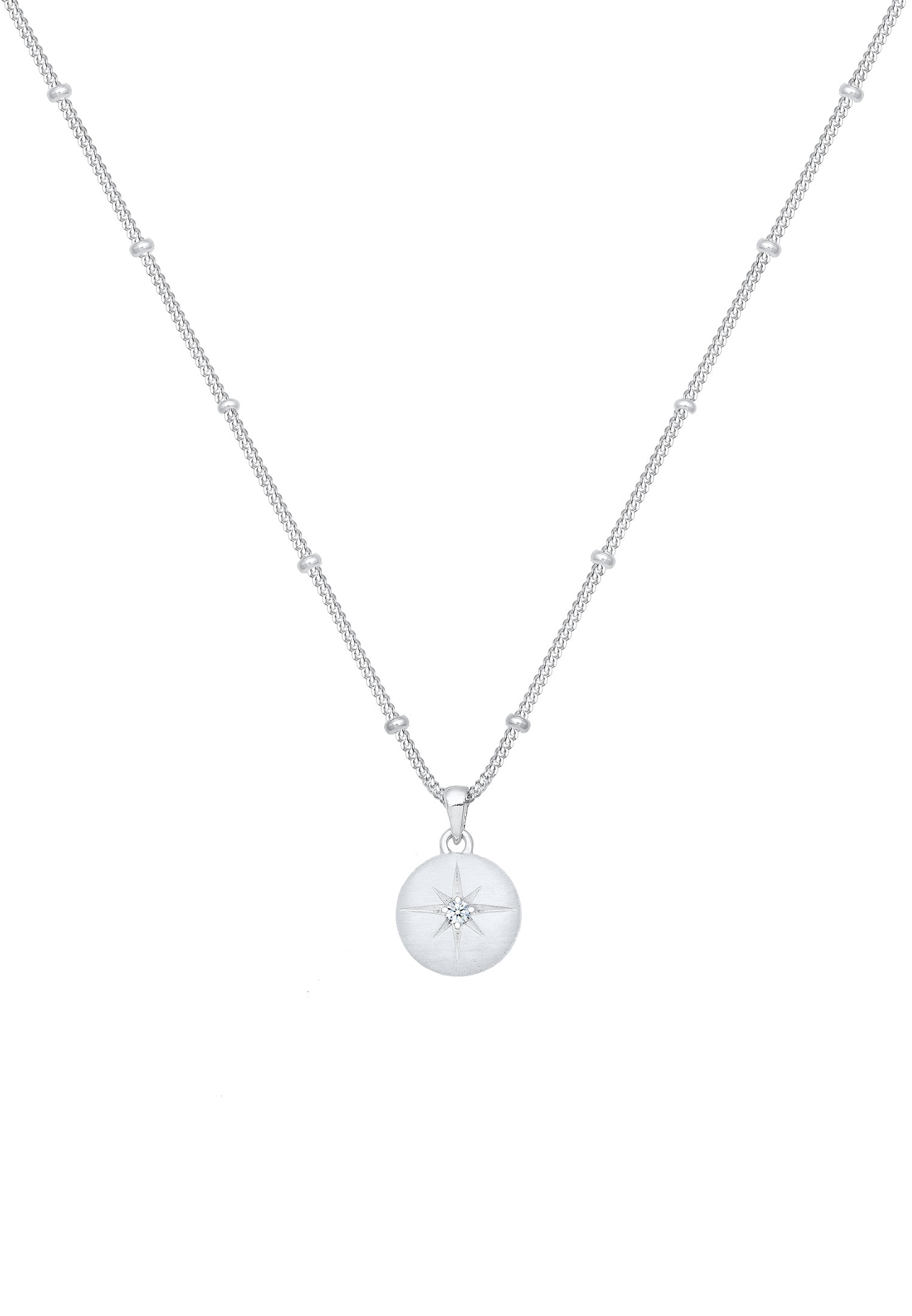 Elli DIAMONDS Silberkette »Halskette Stern Diamant (0.03 ct) 925 Sterling Silber«