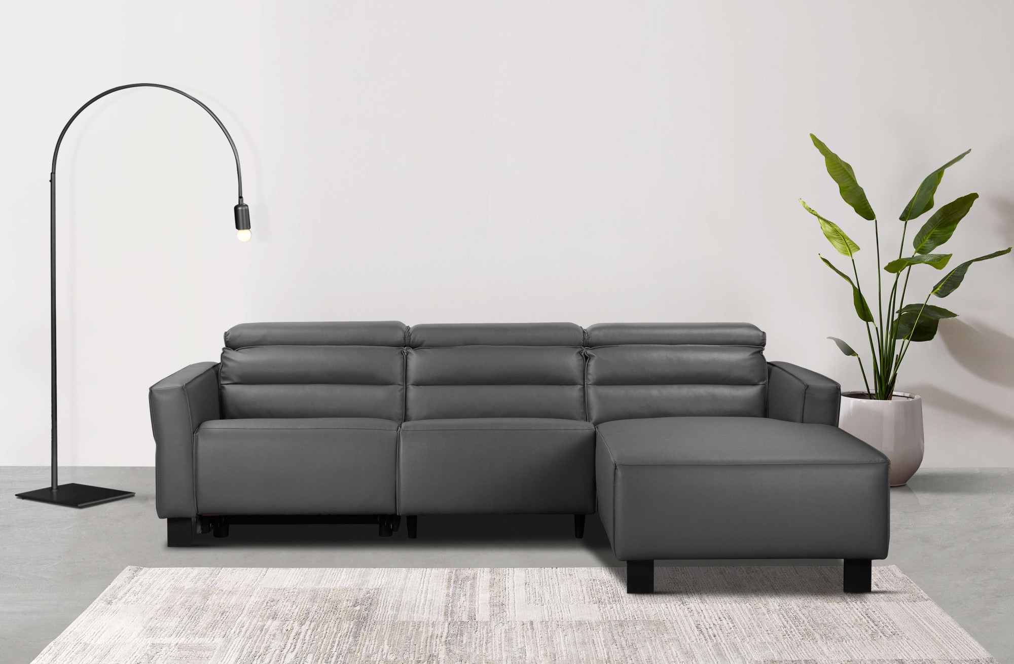 Places of Style Ecksofa »Carpari, L-Form, 263 cm, mit manueller o. elektrischer Relaxfunktion«, und USB/ Kopfteilverstellg