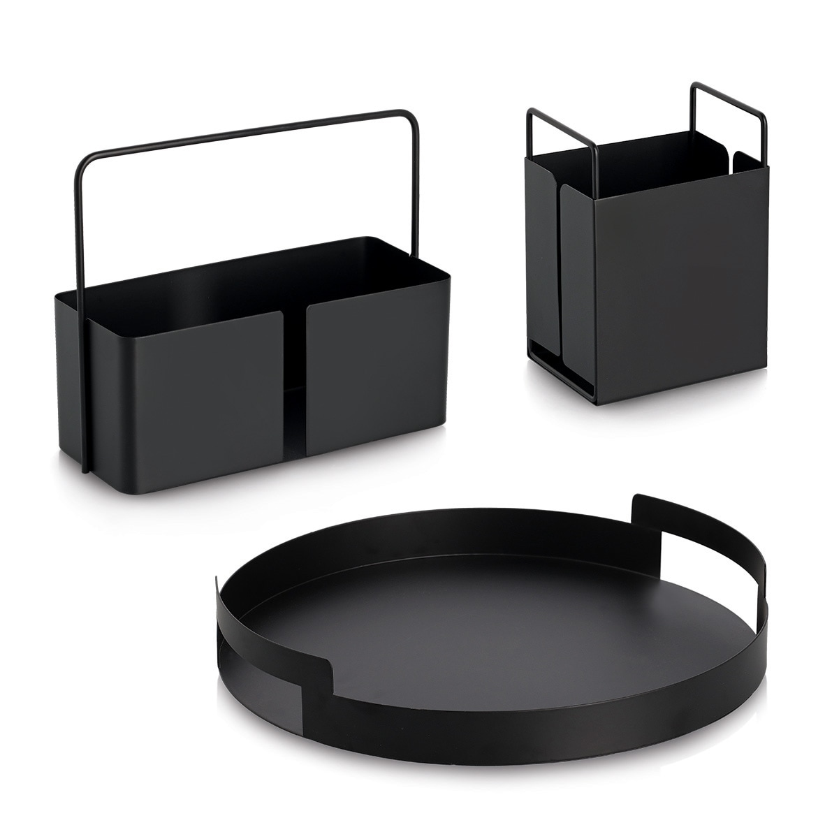 Zeller Present Menage »Utensilienhalter« Metall, schwarz, ca. 14x10,5x19 cm