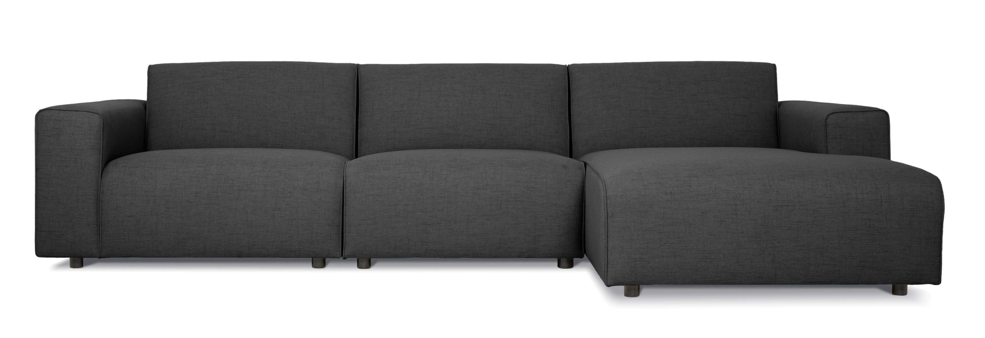 OTTO home Ecksofa »Naddine« B. 318 cm, L-Form, Strukturstoff Mélange-Effekt, Wellenunterfederung