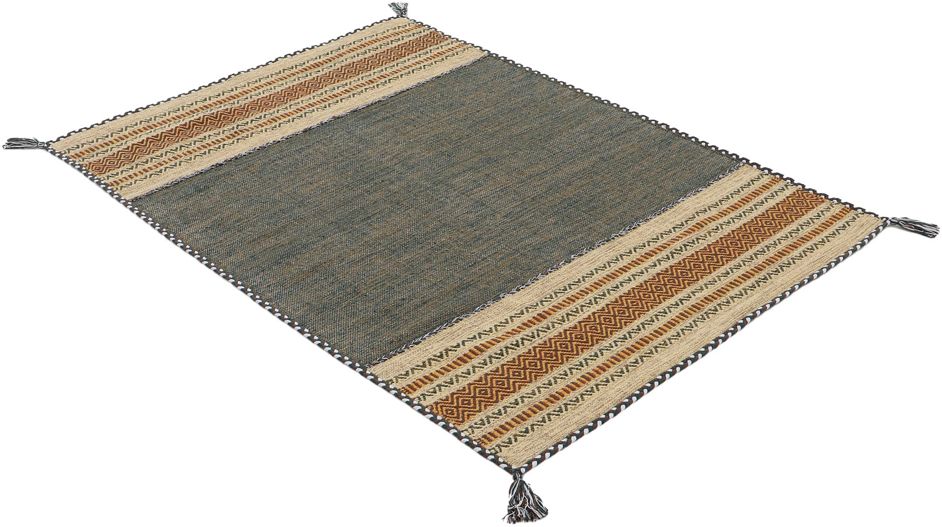 carpetfine Teppich Wendeteppich Fransen, rechteckig, mit OTTO online bei Wohnzimmer Azizi«, »Kelim Baumwolle