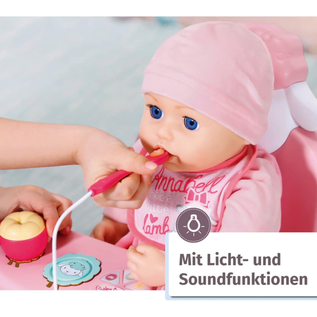 Baby Annabell Puppenhochstuhl »Lunch Time Tisch«, mit Licht- und Soundeffekten