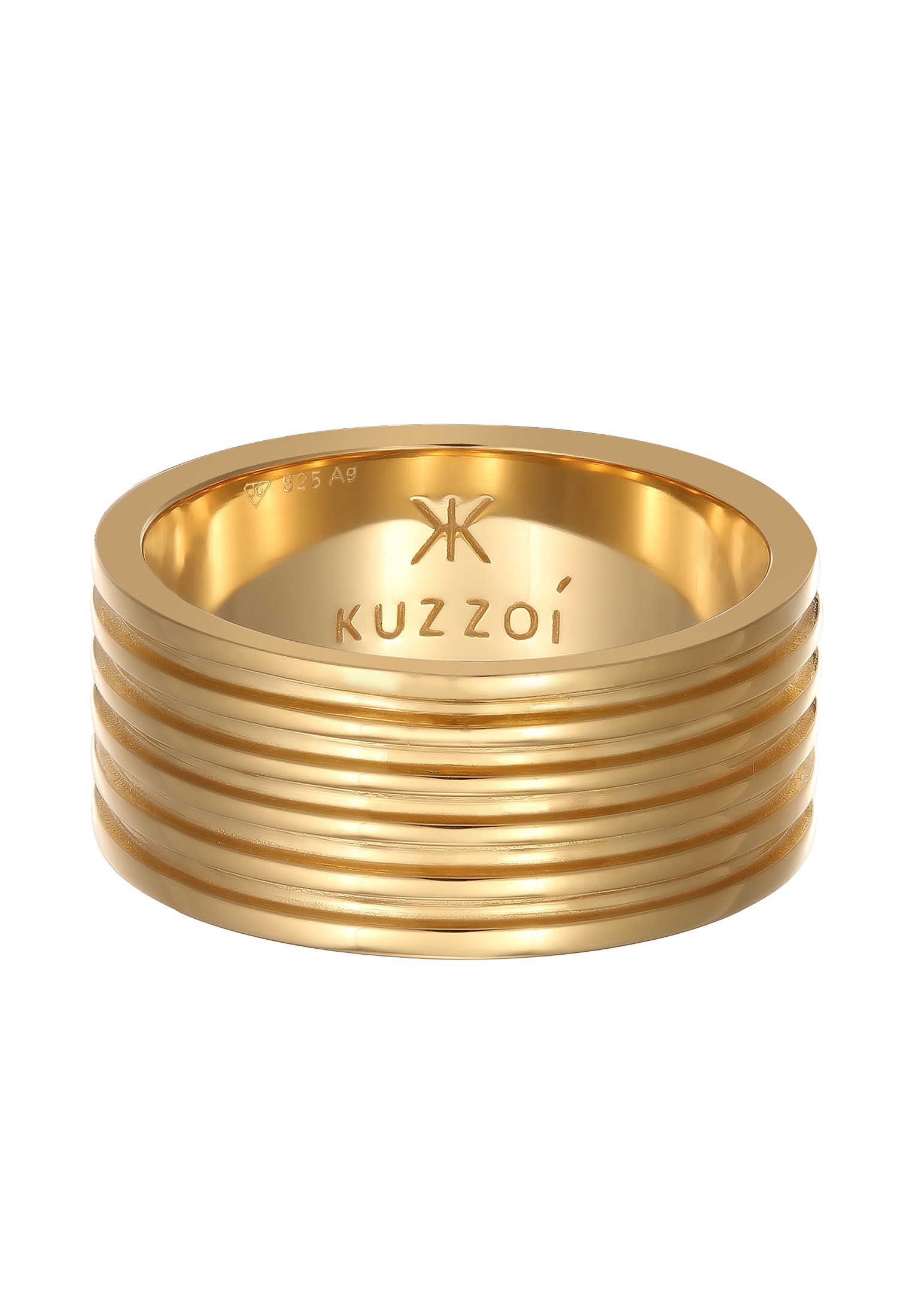 Kuzzoi Silberring »Ring Herren Bandring Massiv Rillen 925 Silber«