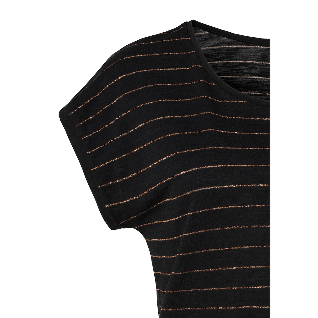 Vivance T-Shirt, mit kupferfarbenen Lurex-Streifen