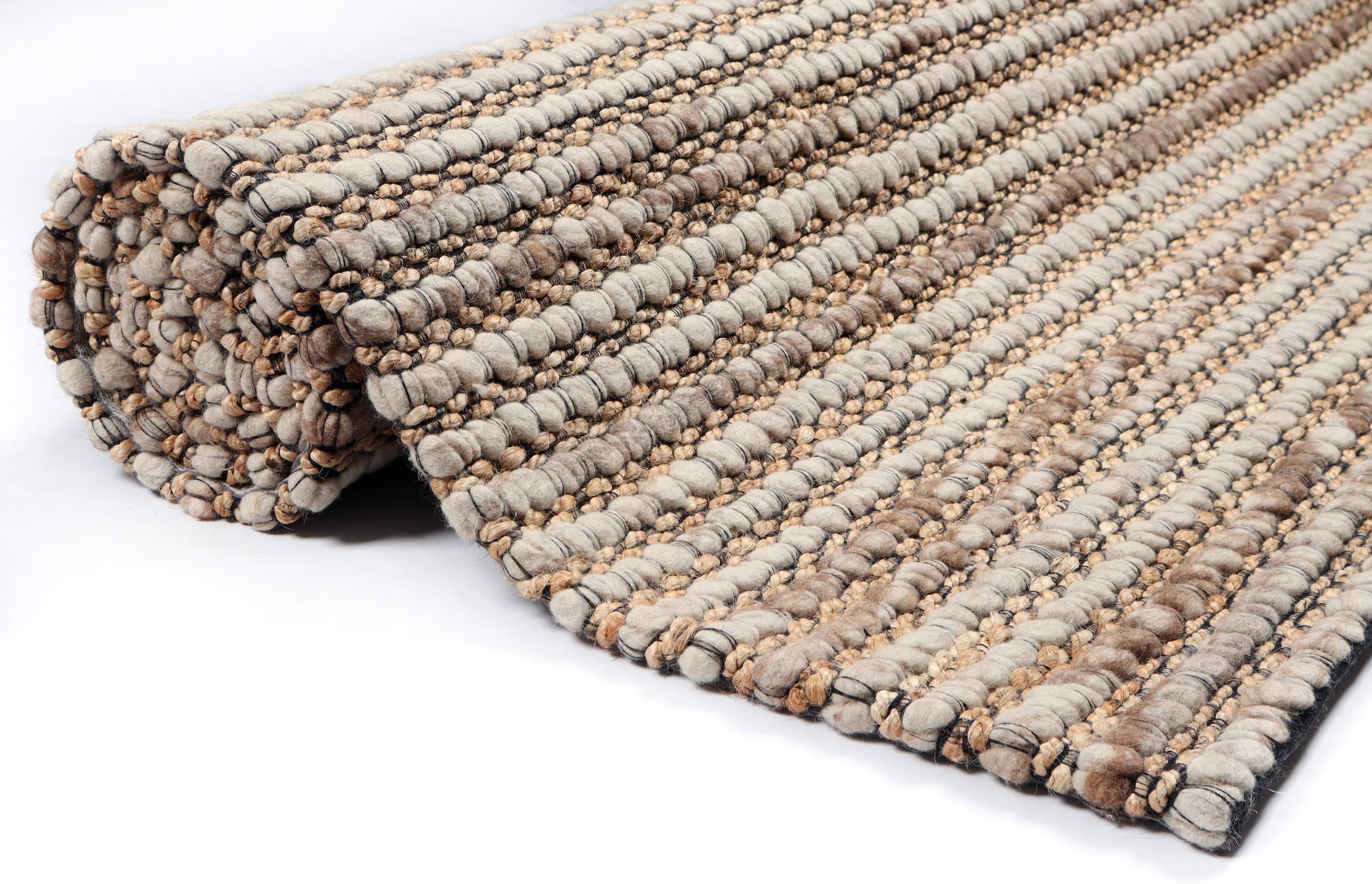 my home Hochflor-Teppich »Leevy«, rechteckig, 25 mm Höhe, Handwebteppich, Wolle, Robust und Langlebig